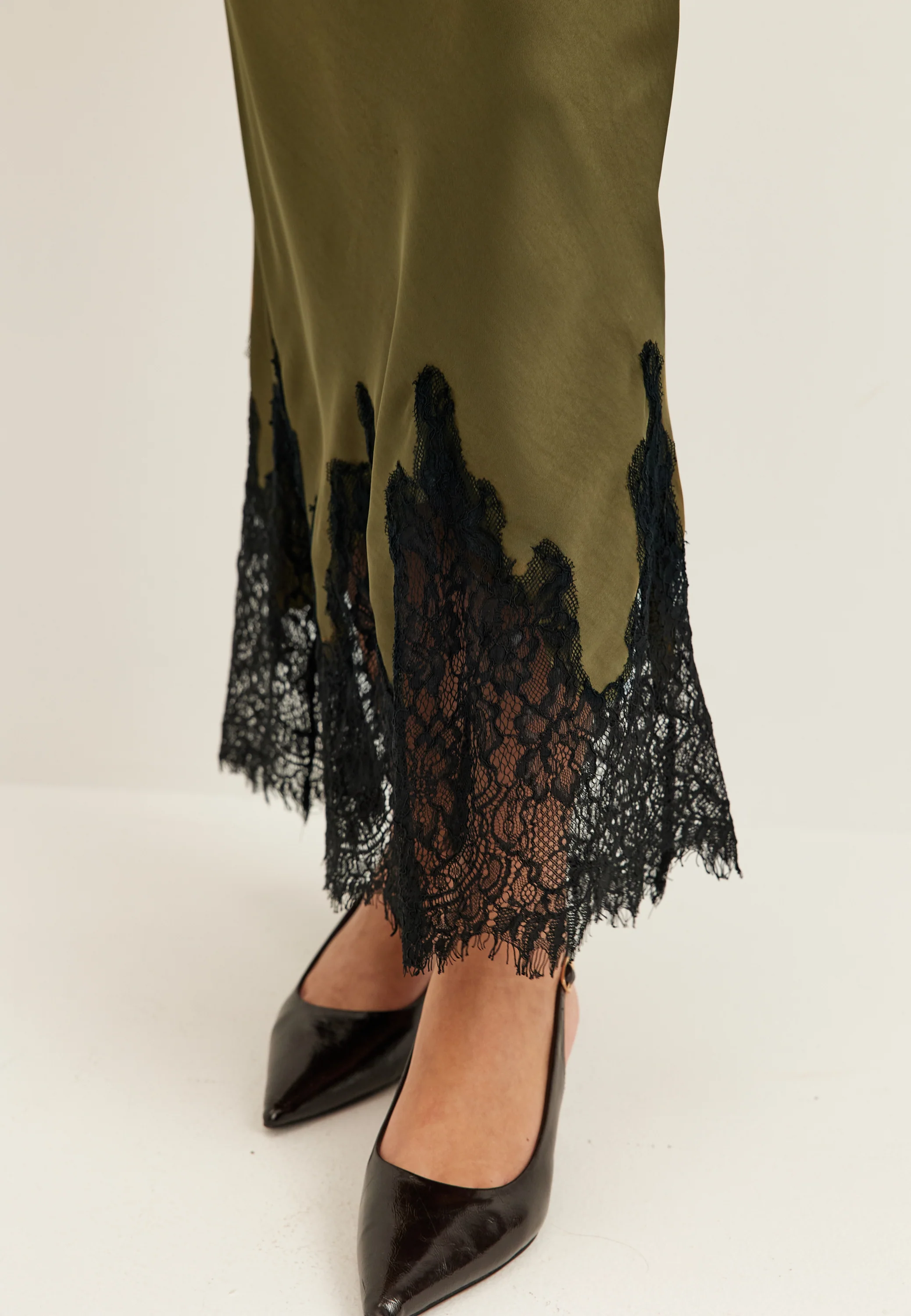 Lace Satin Maxi Dress - Image 5
