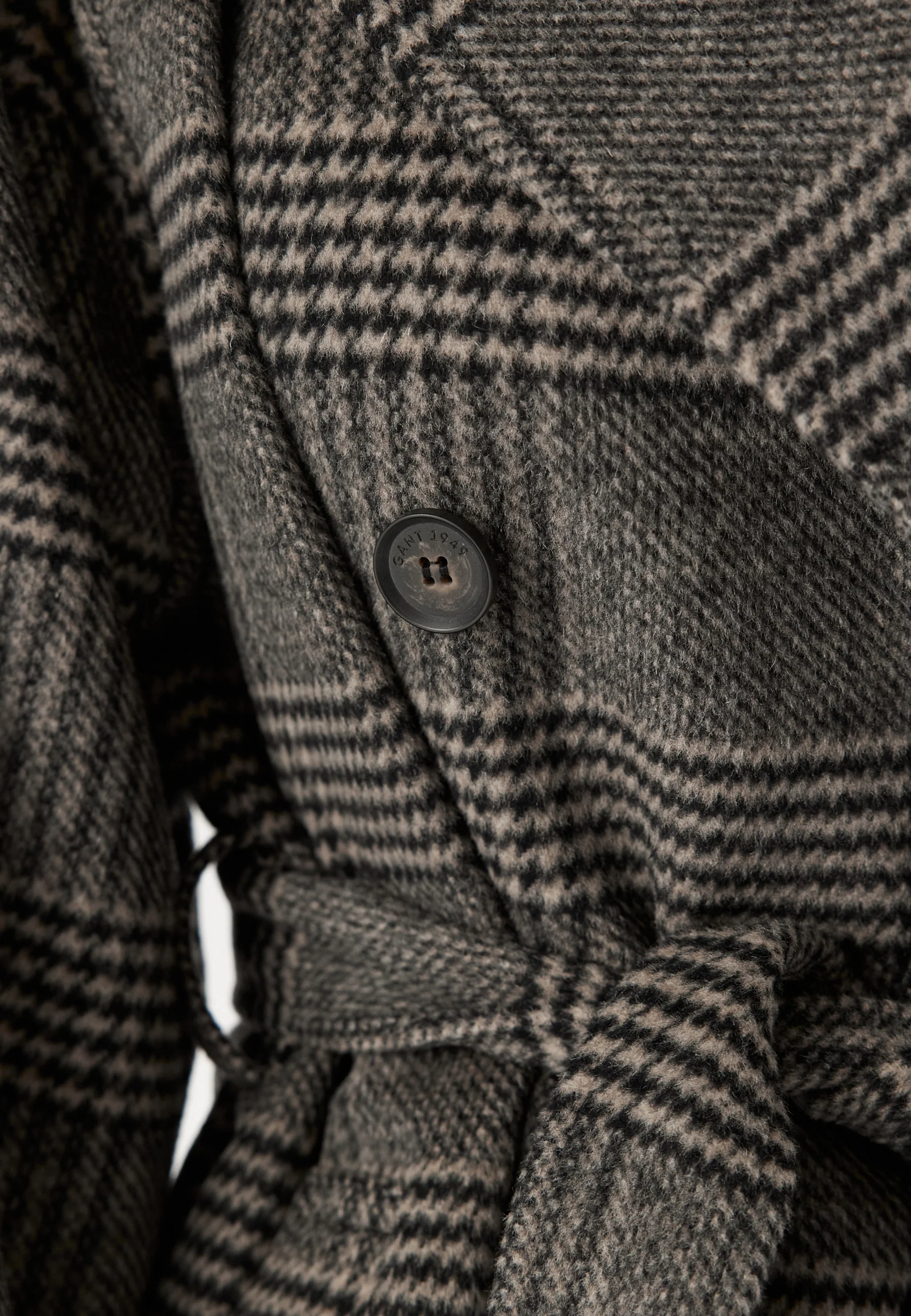 Large Checked Wool Trench Coat - Image 5