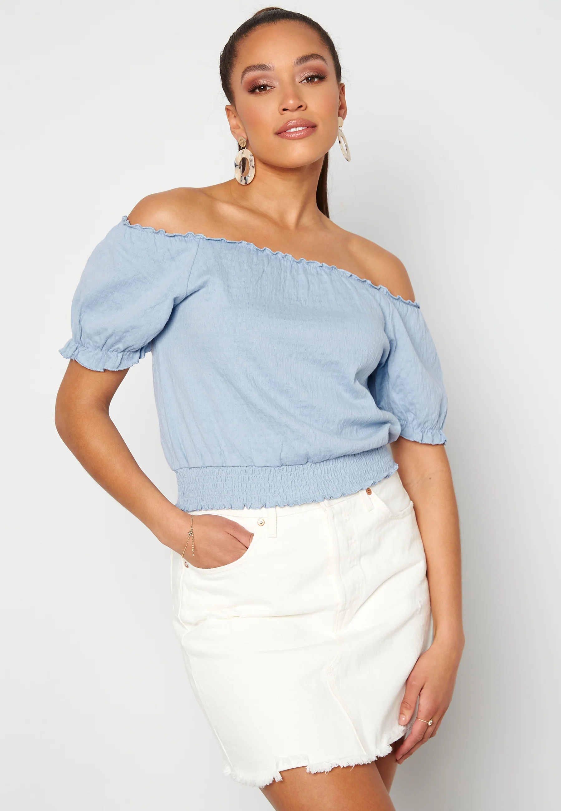 Leaf Ss Cropped Smock Top - Image 2