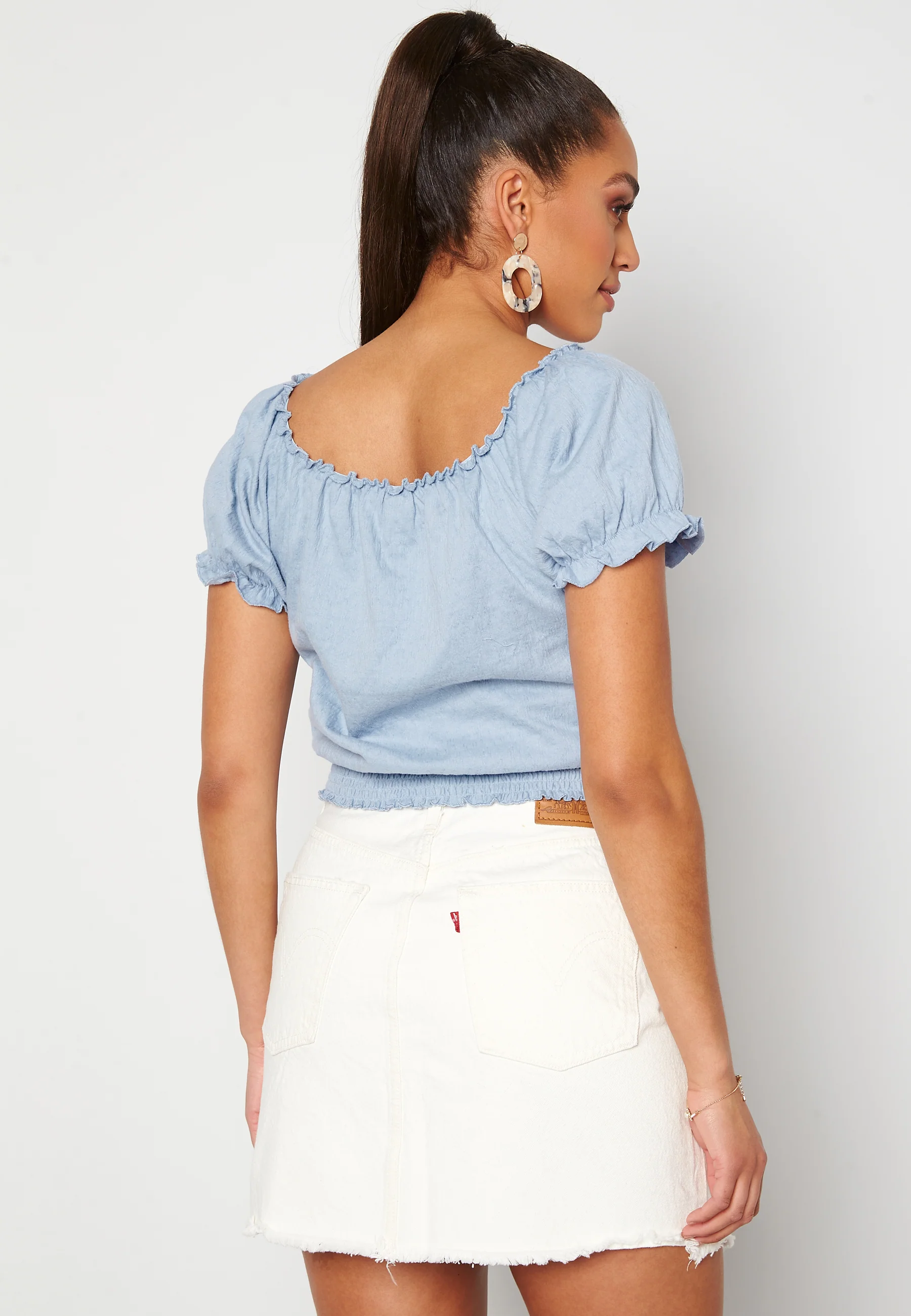 Leaf Ss Cropped Smock Top - Image 4