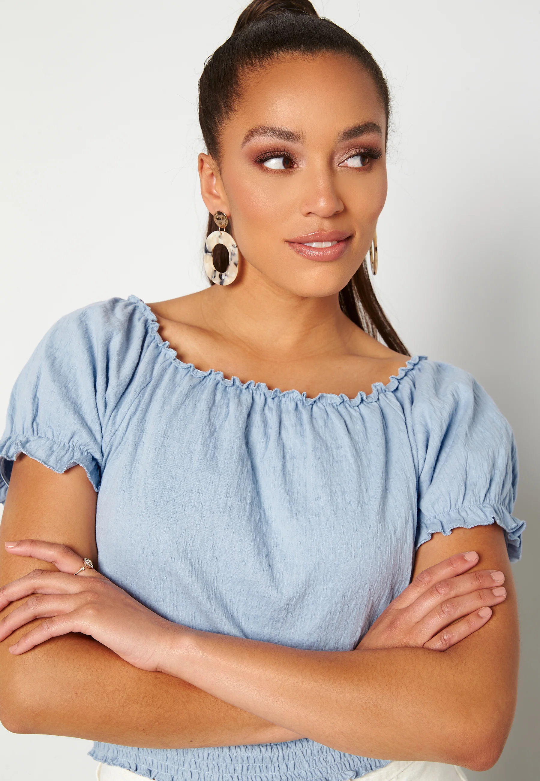Leaf Ss Cropped Smock Top - Image 5