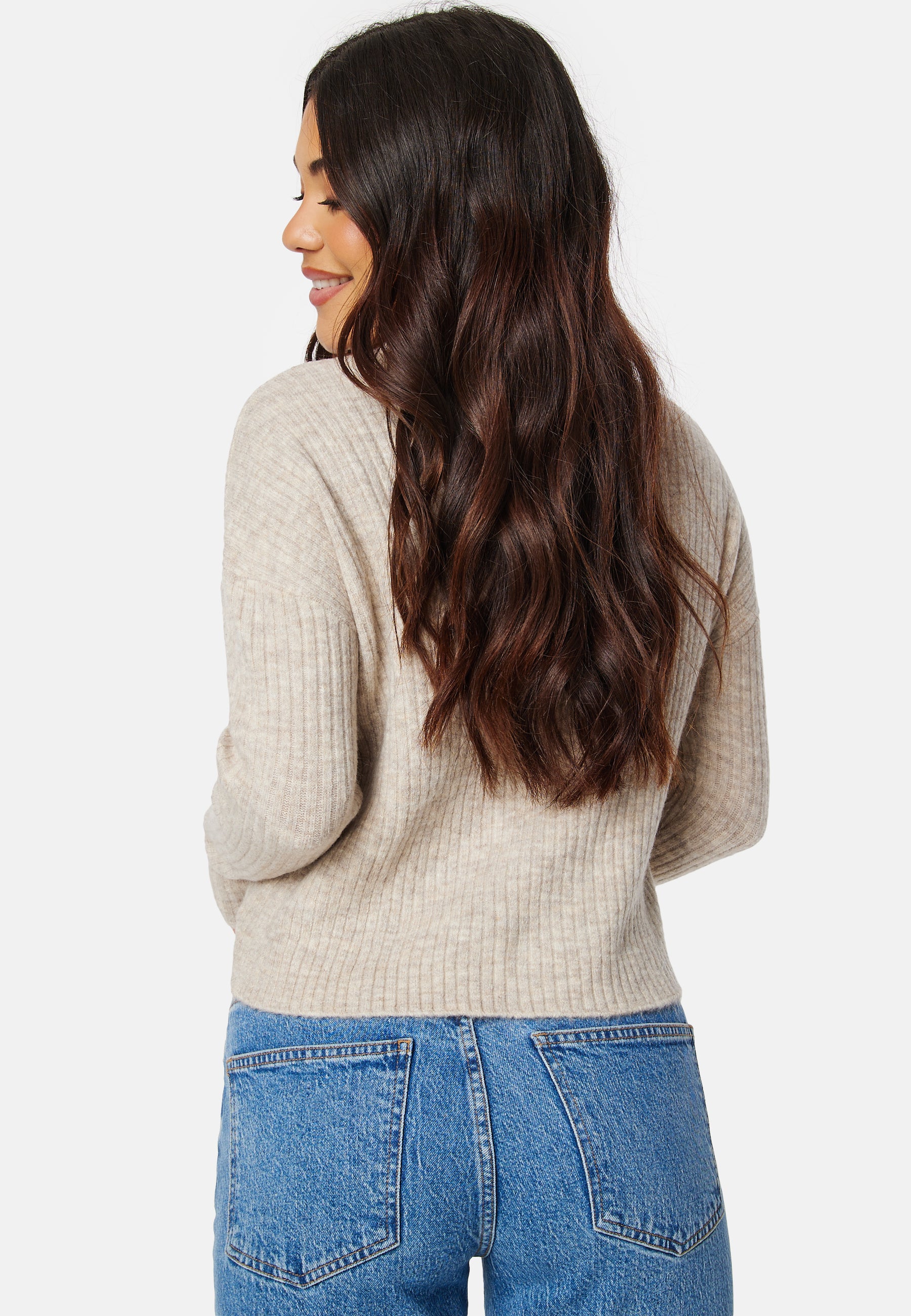 Lefile LS O-Neck Rib Blouse - Image 2