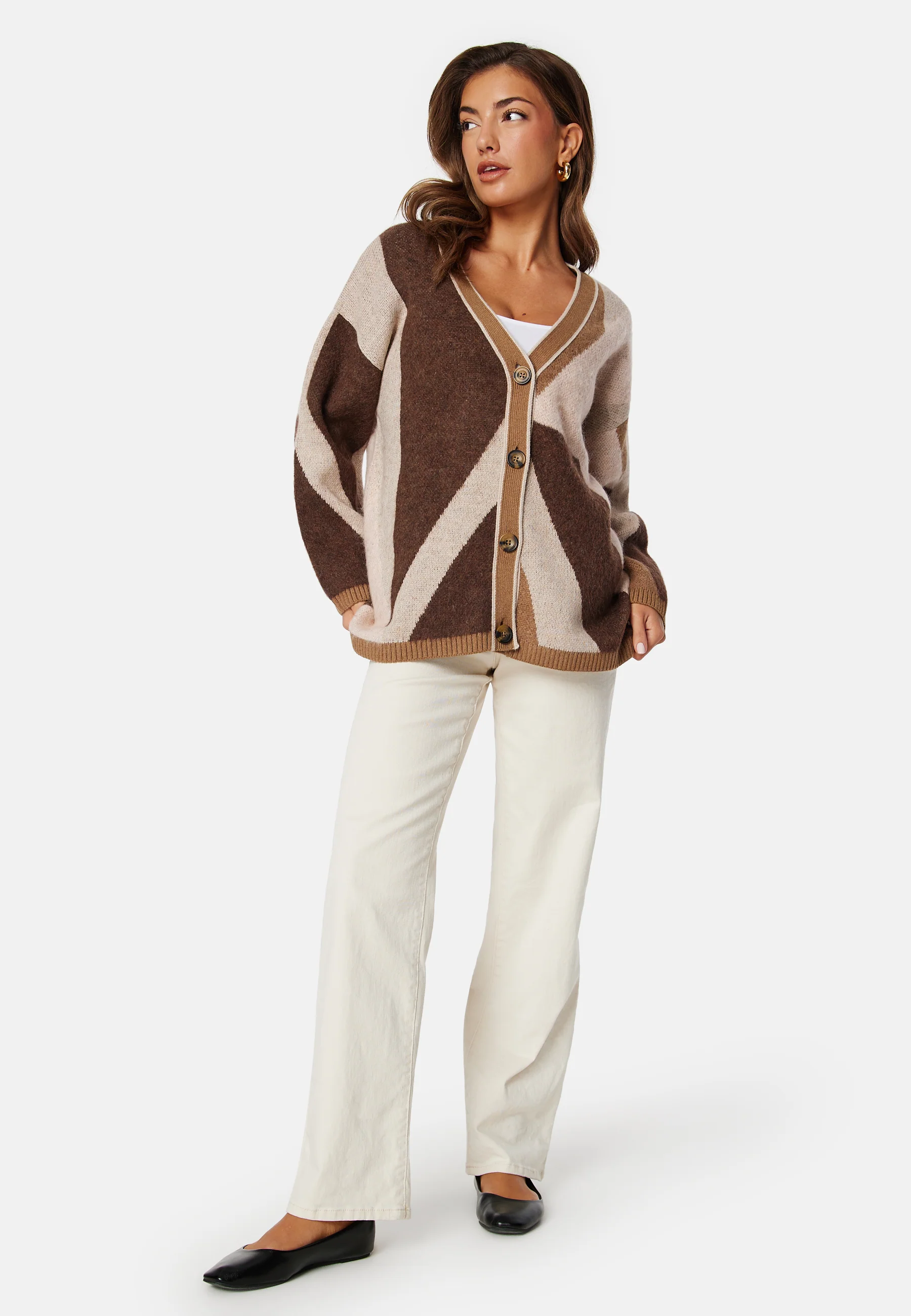 Letterprint Intarsia Cardigan - Image 3