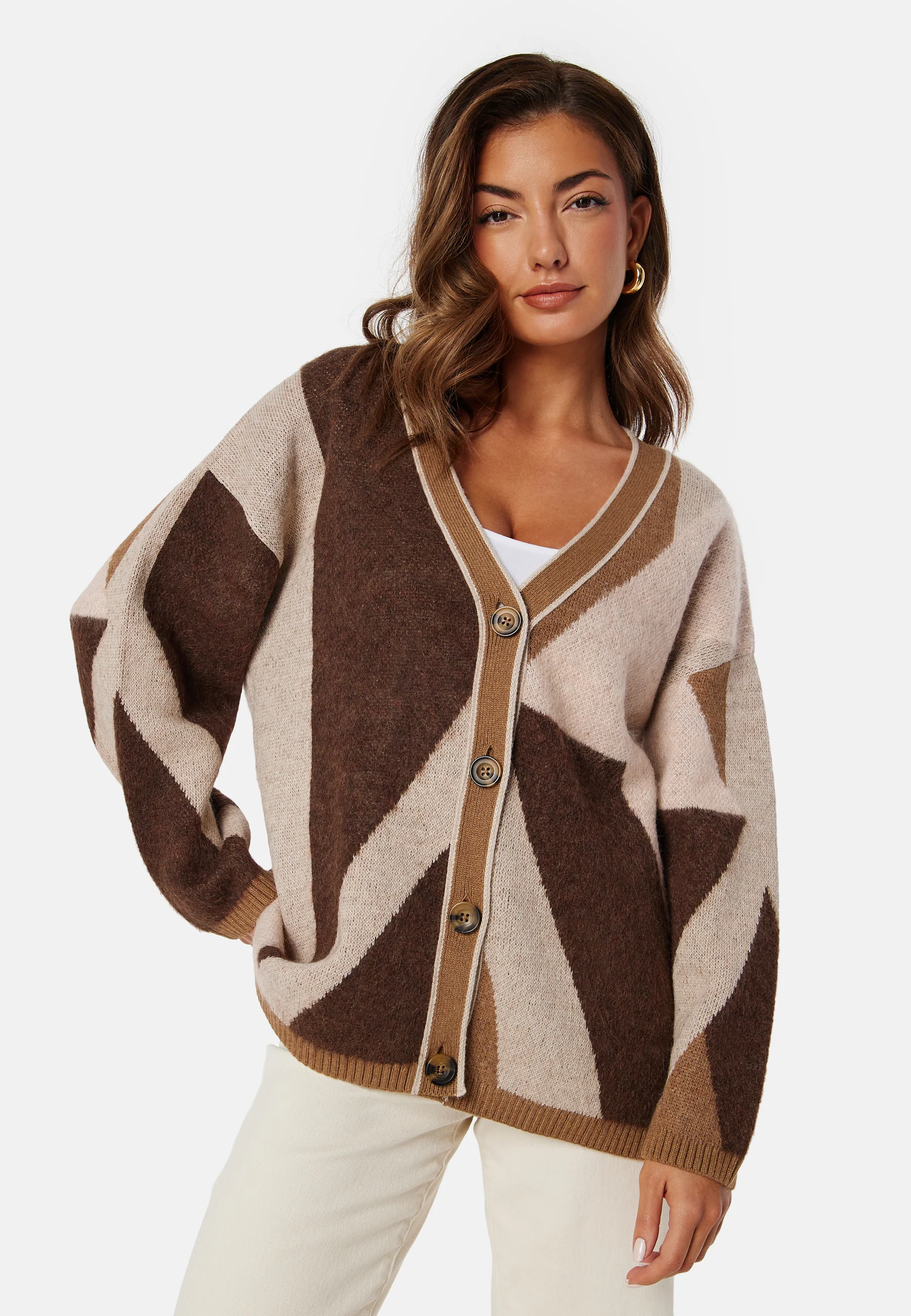 Letterprint Intarsia Cardigan - Image 4