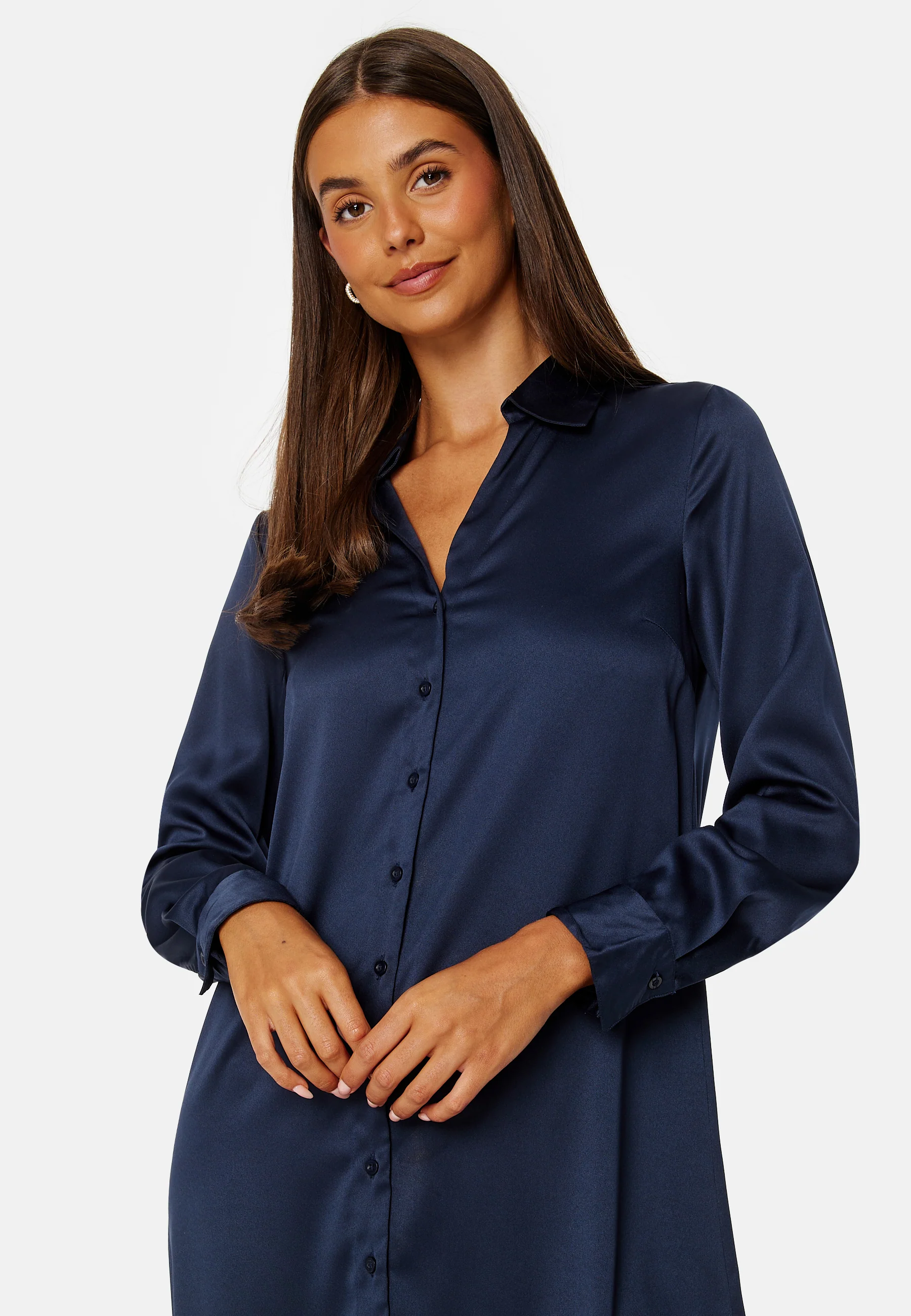 Lillyanna satin shirt dress - Image 2