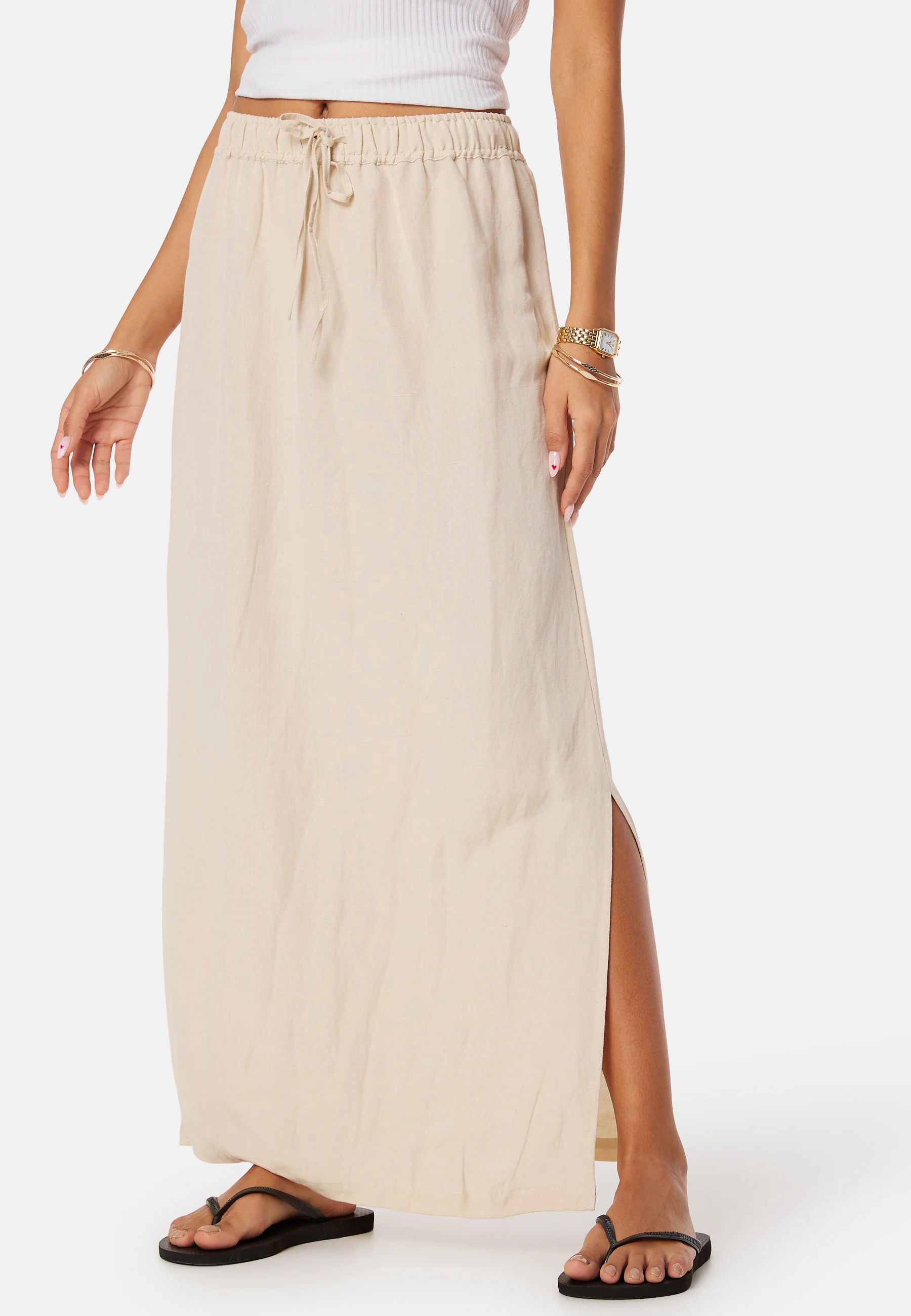 Linen Blend Maxi Skirt - Image 2