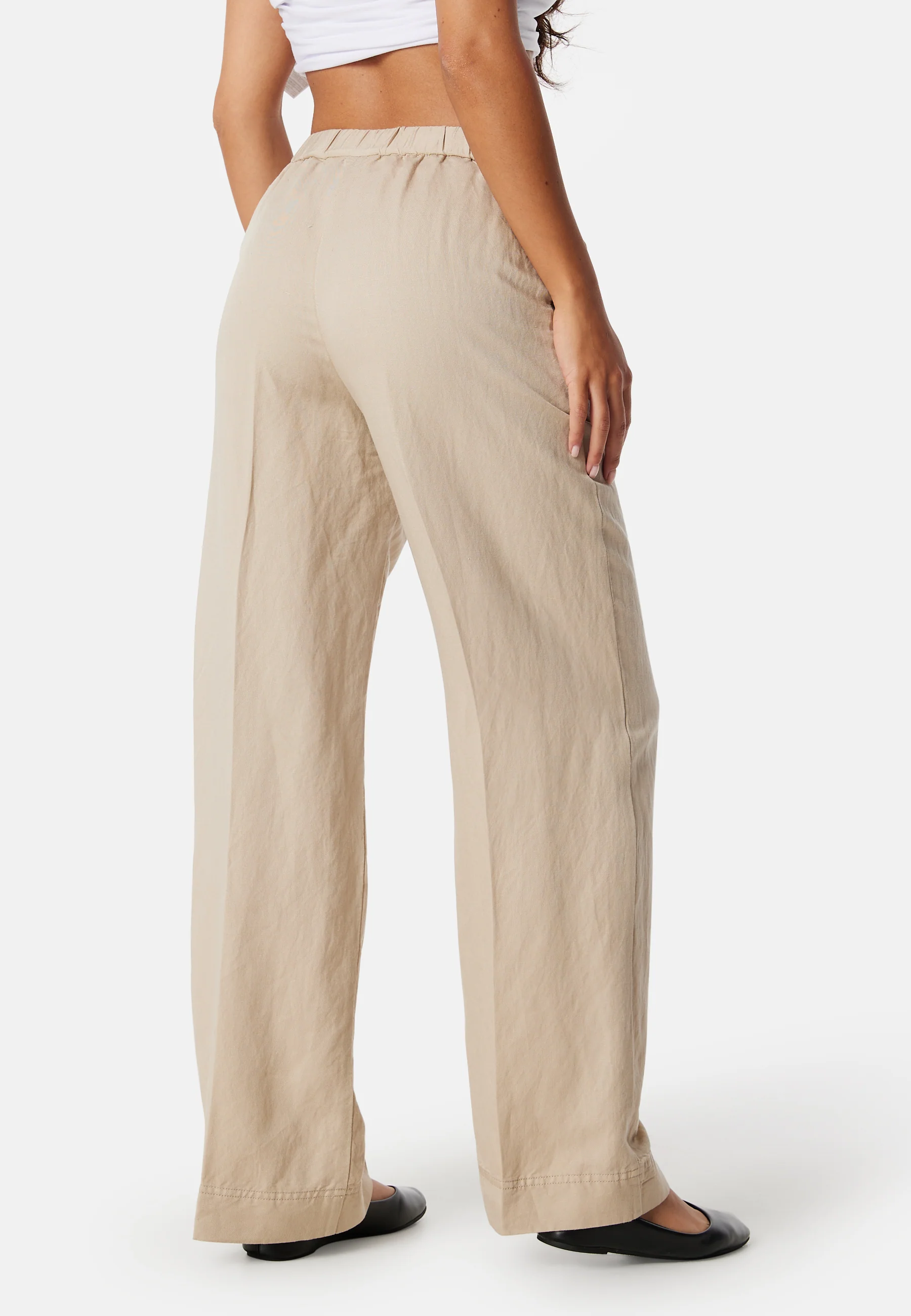 Linen Blend Pull On Pants - Image 2