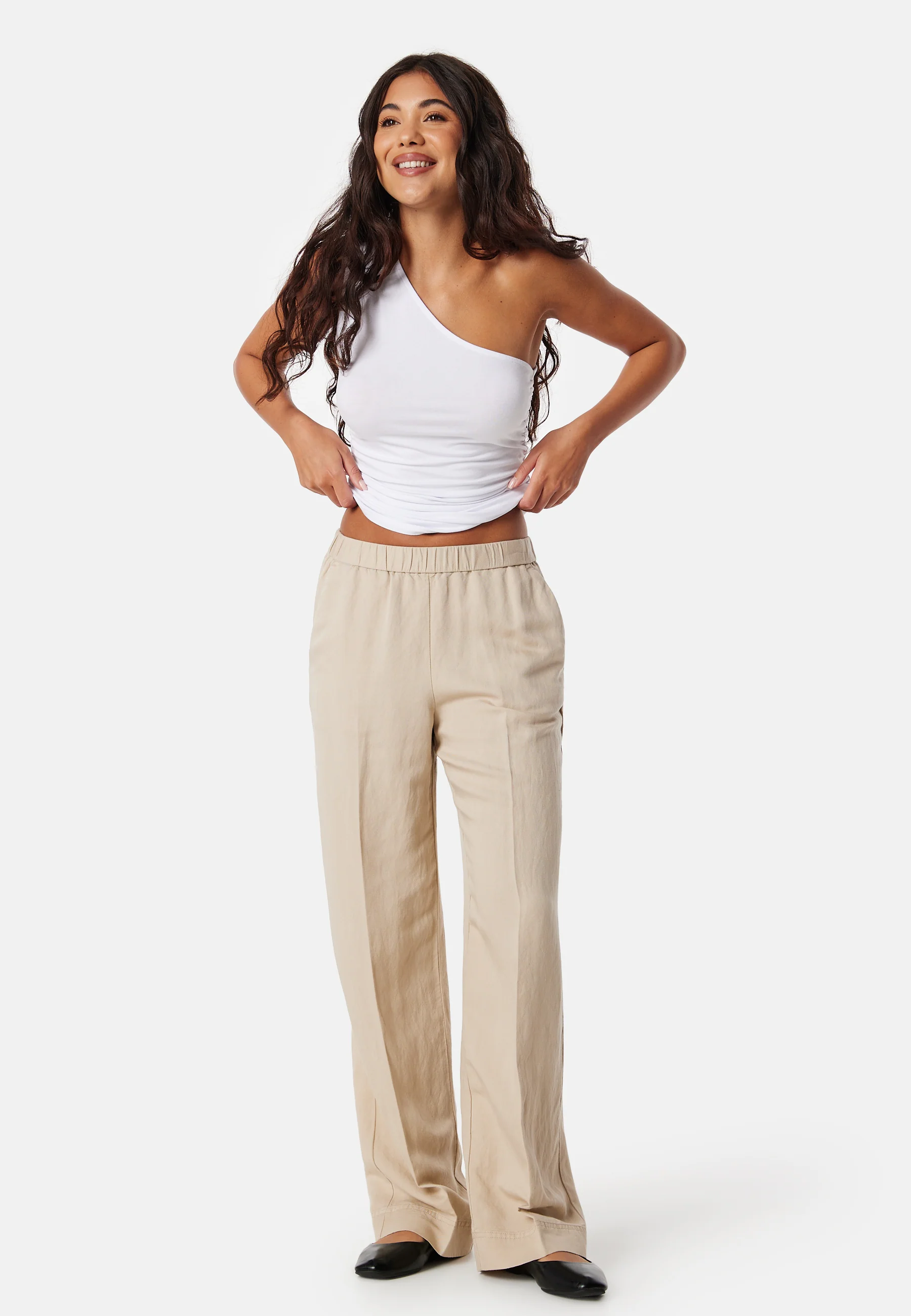 Linen Blend Pull On Pants - Image 3