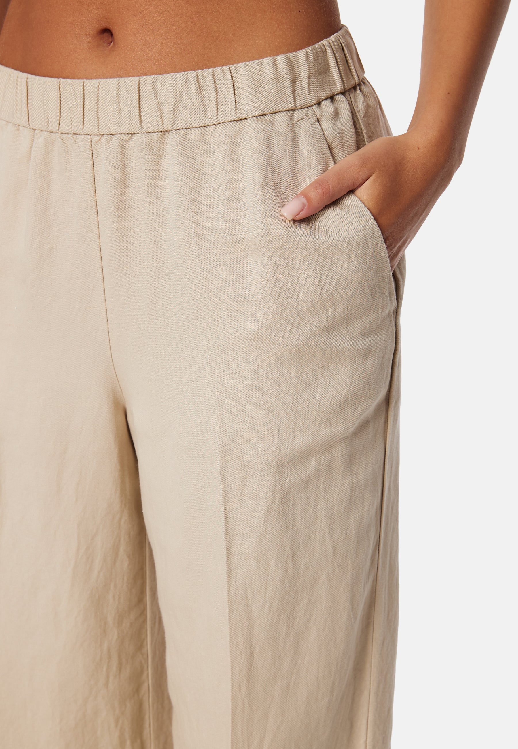 Linen Blend Pull On Pants - Image 4