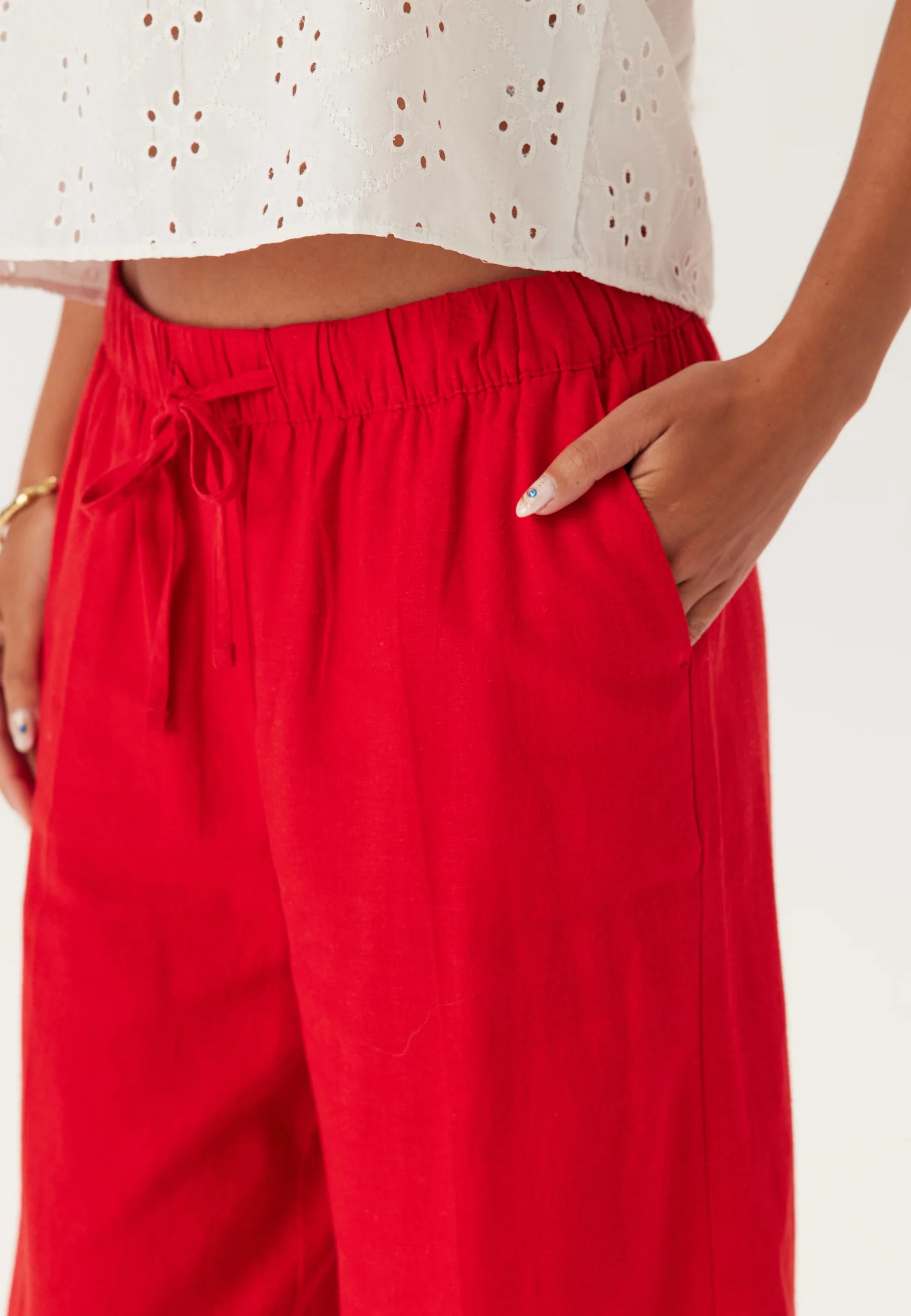 Linen Blend Trousers - Image 4