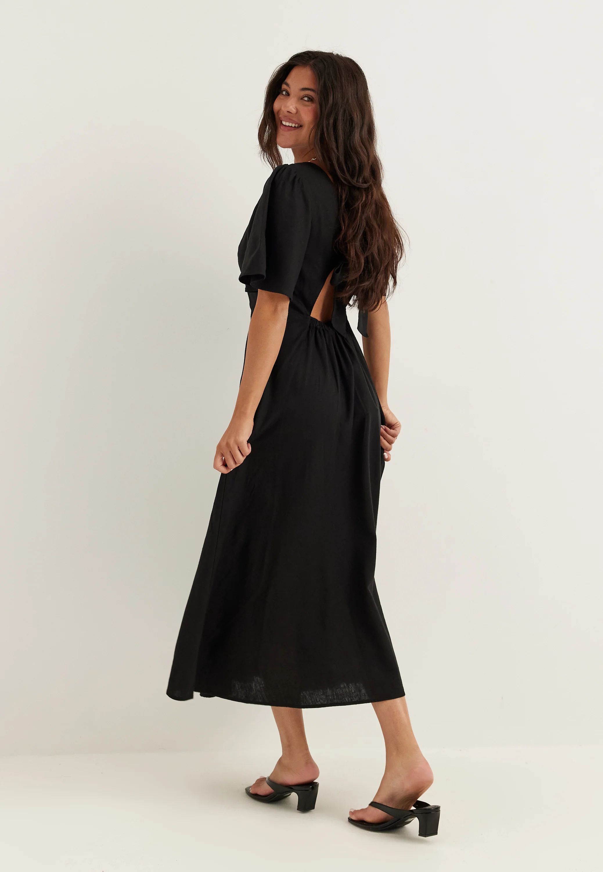 Linen Midi Dress - Image 3