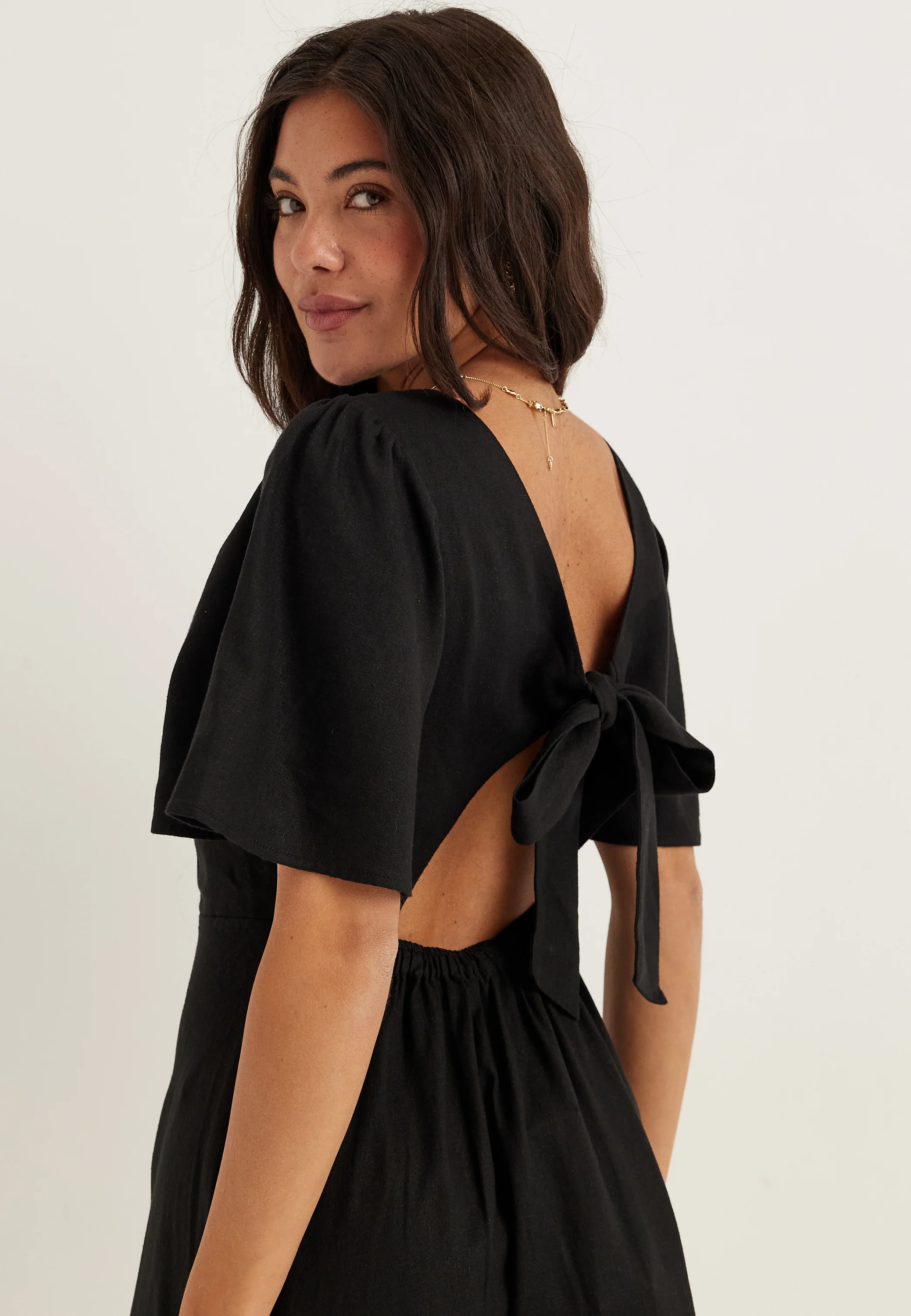 Linen Midi Dress - Image 4