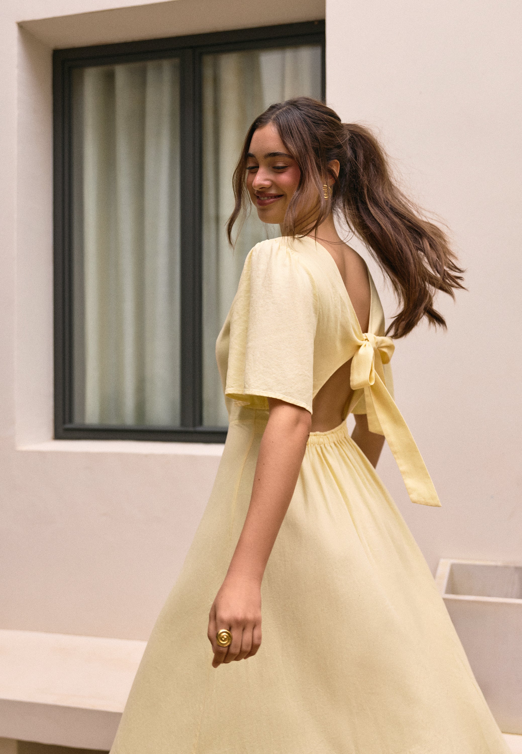 Linen Midi Dress - Image 2