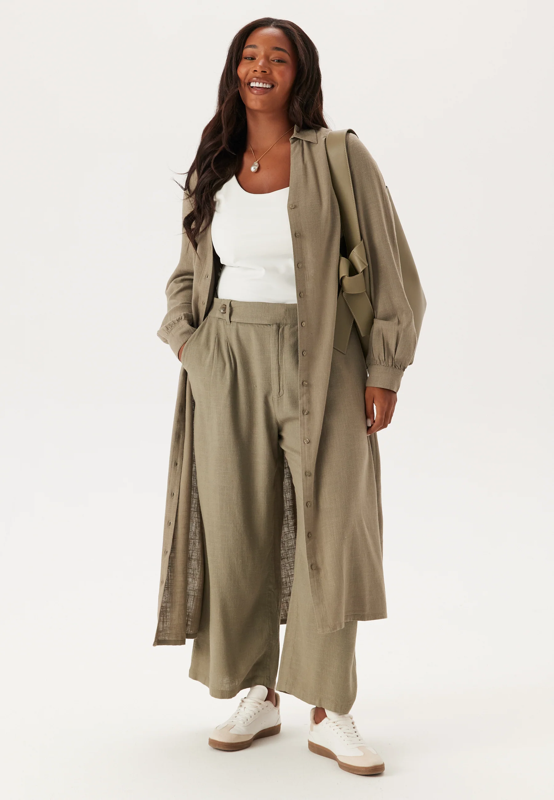 Linen Shirt Dress - Image 7