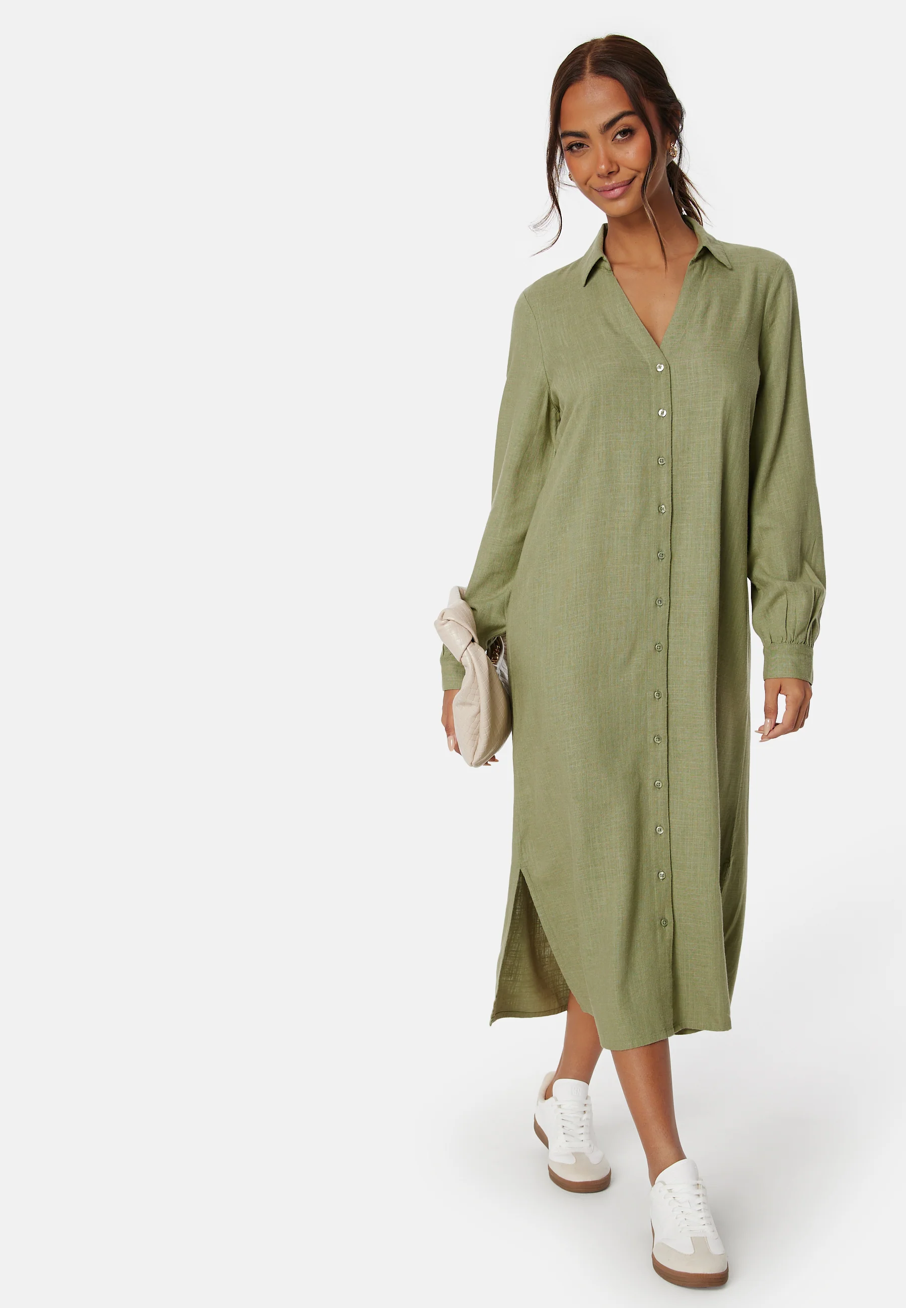 Linen Shirt Dress - Image 2