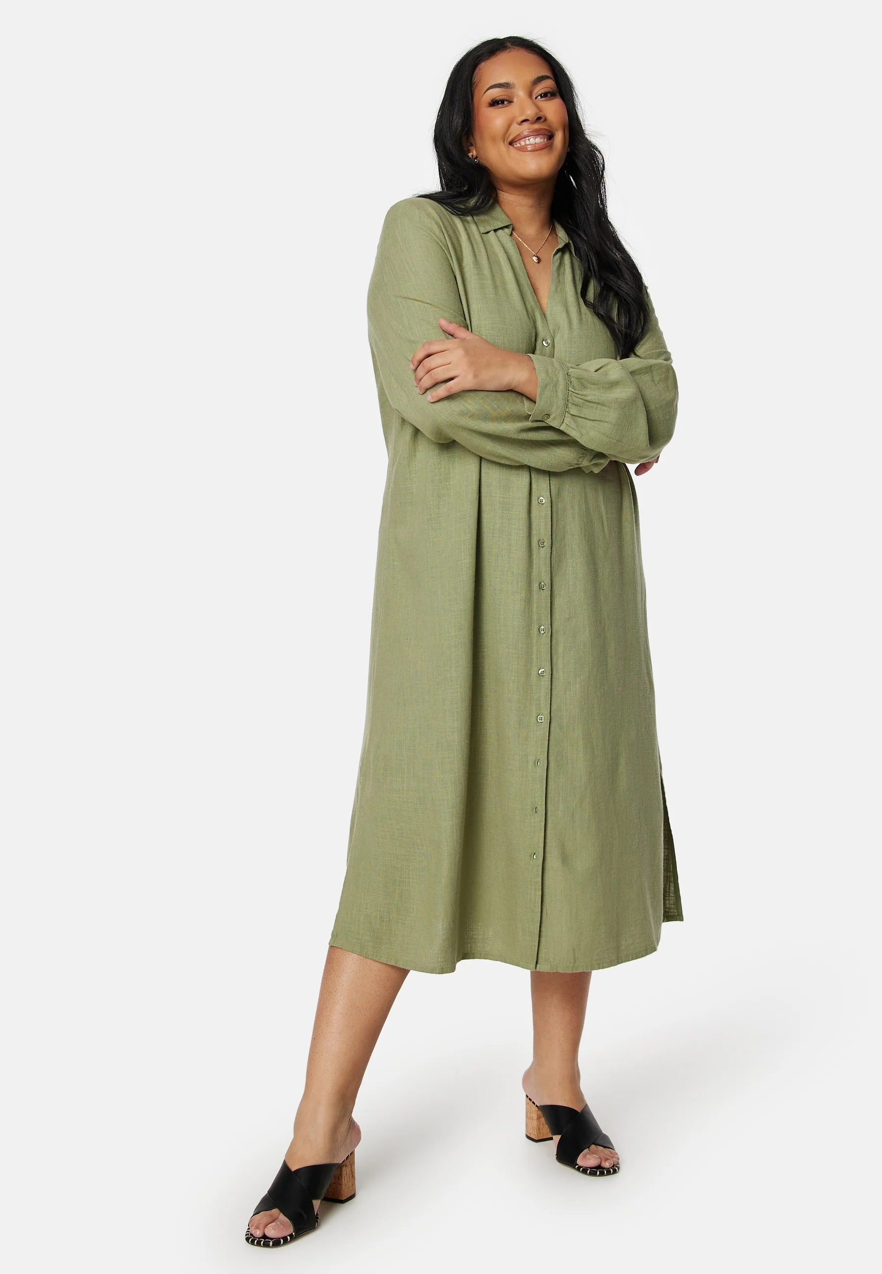 Linen Shirt Dress - Image 5
