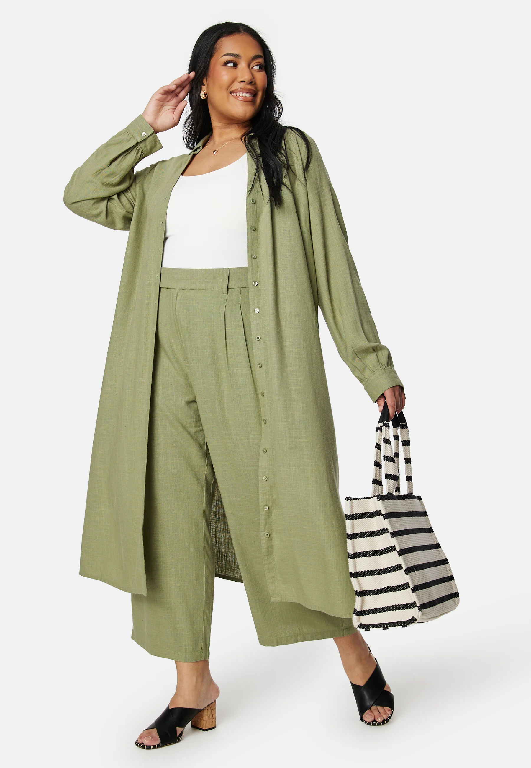 Linen Shirt Dress - Image 6