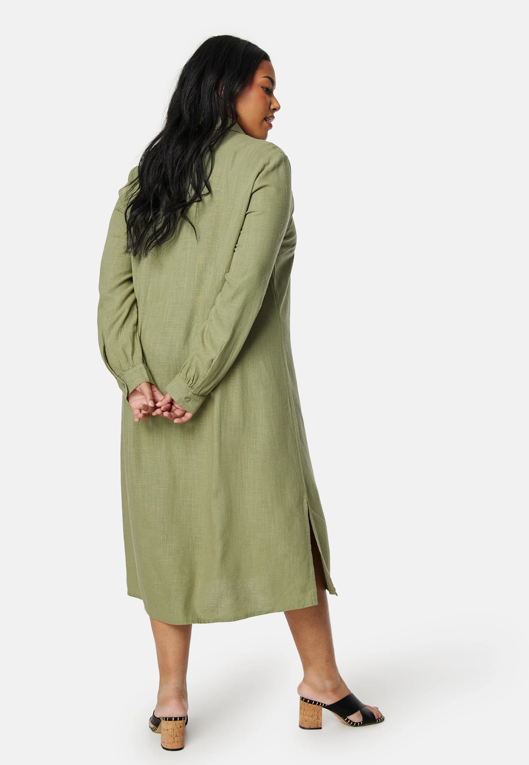 Linen Shirt Dress - Image 7