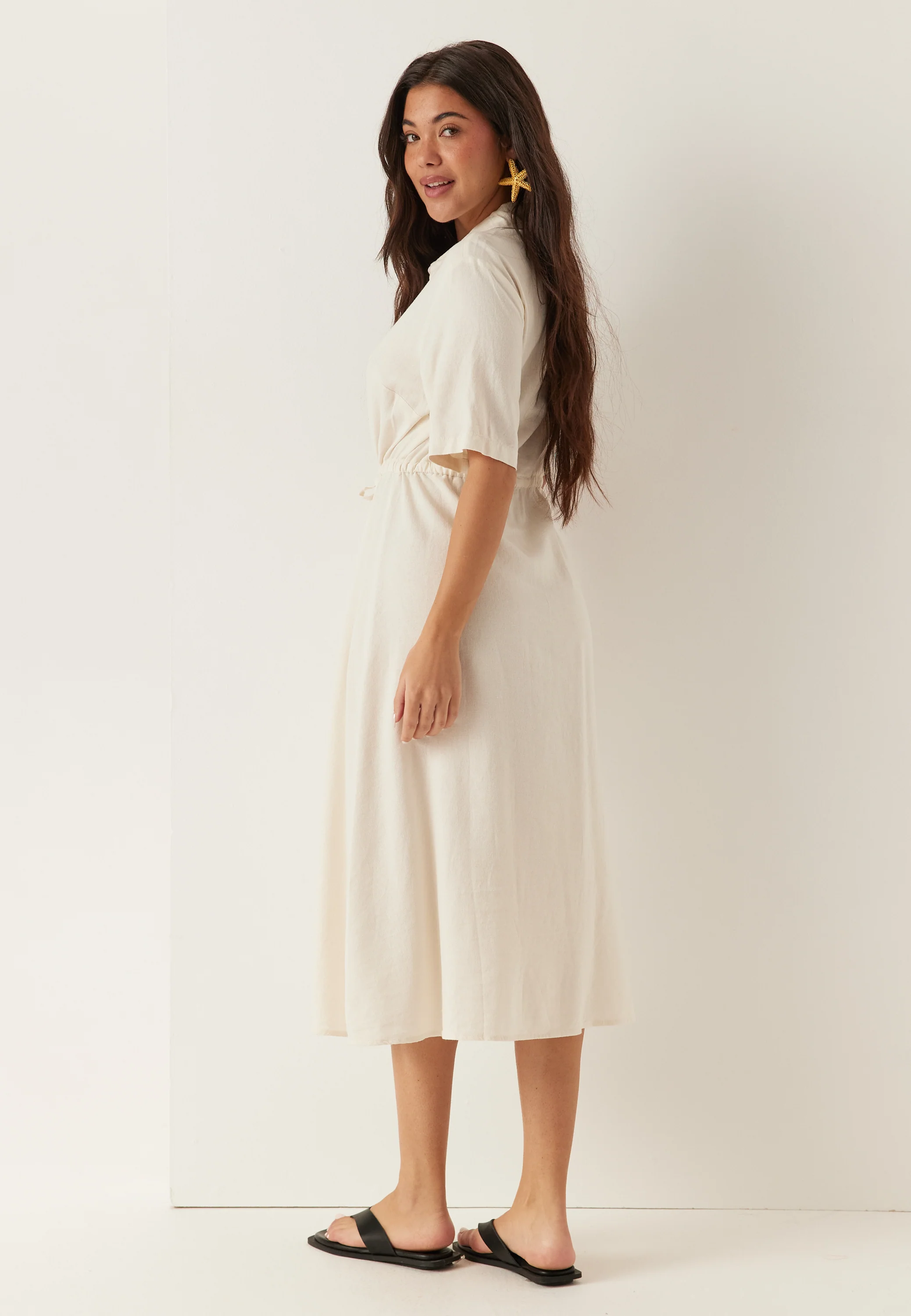 Linen Shirt Dress - Image 3