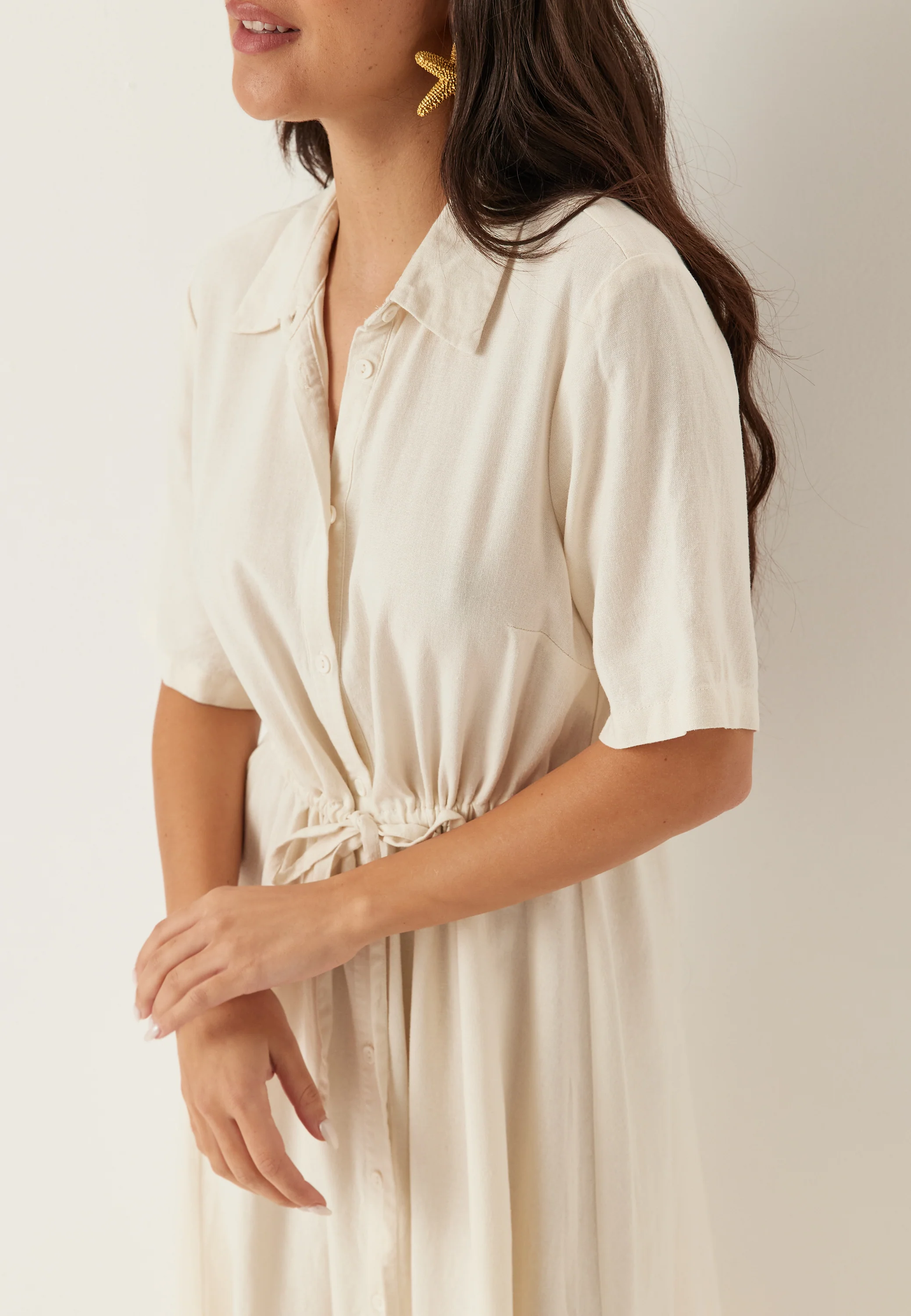 Linen Shirt Dress - Image 5