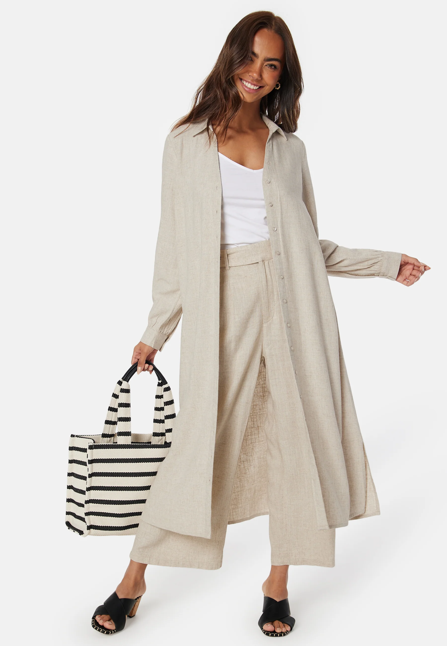 Linen Shirt Dress - Image 4