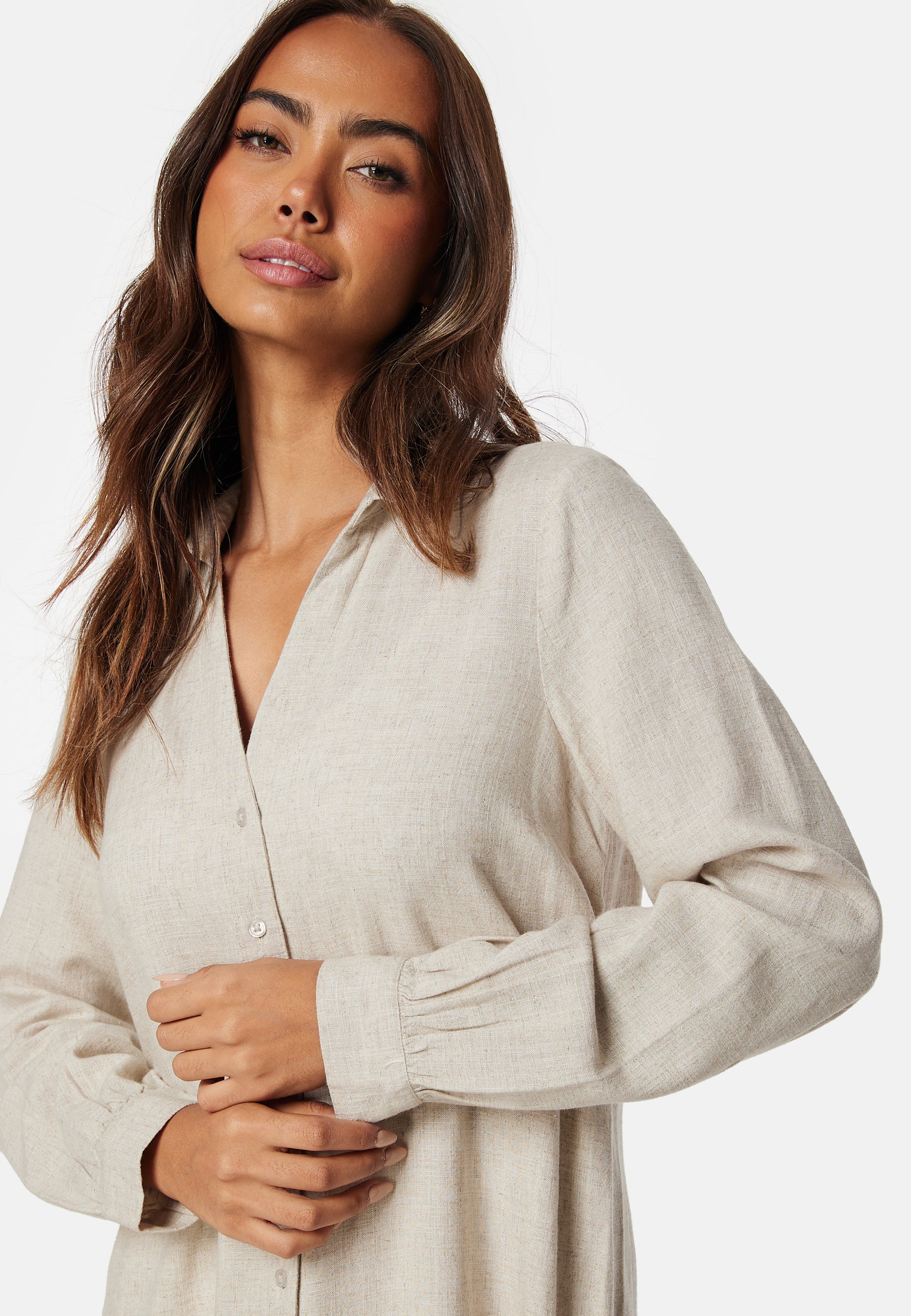 Linen Shirt Dress - Image 6