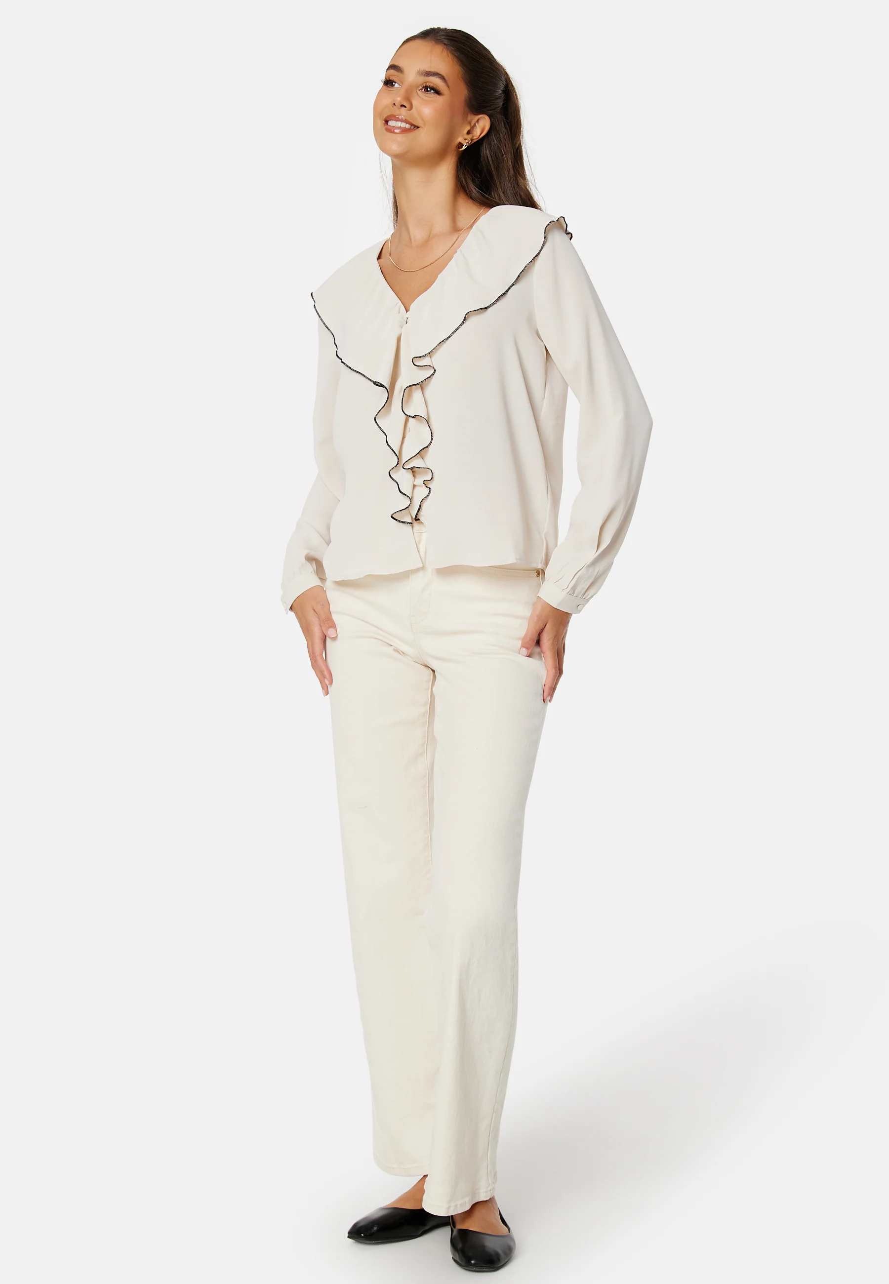 Lise Contrast Frill Shirt - Image 3