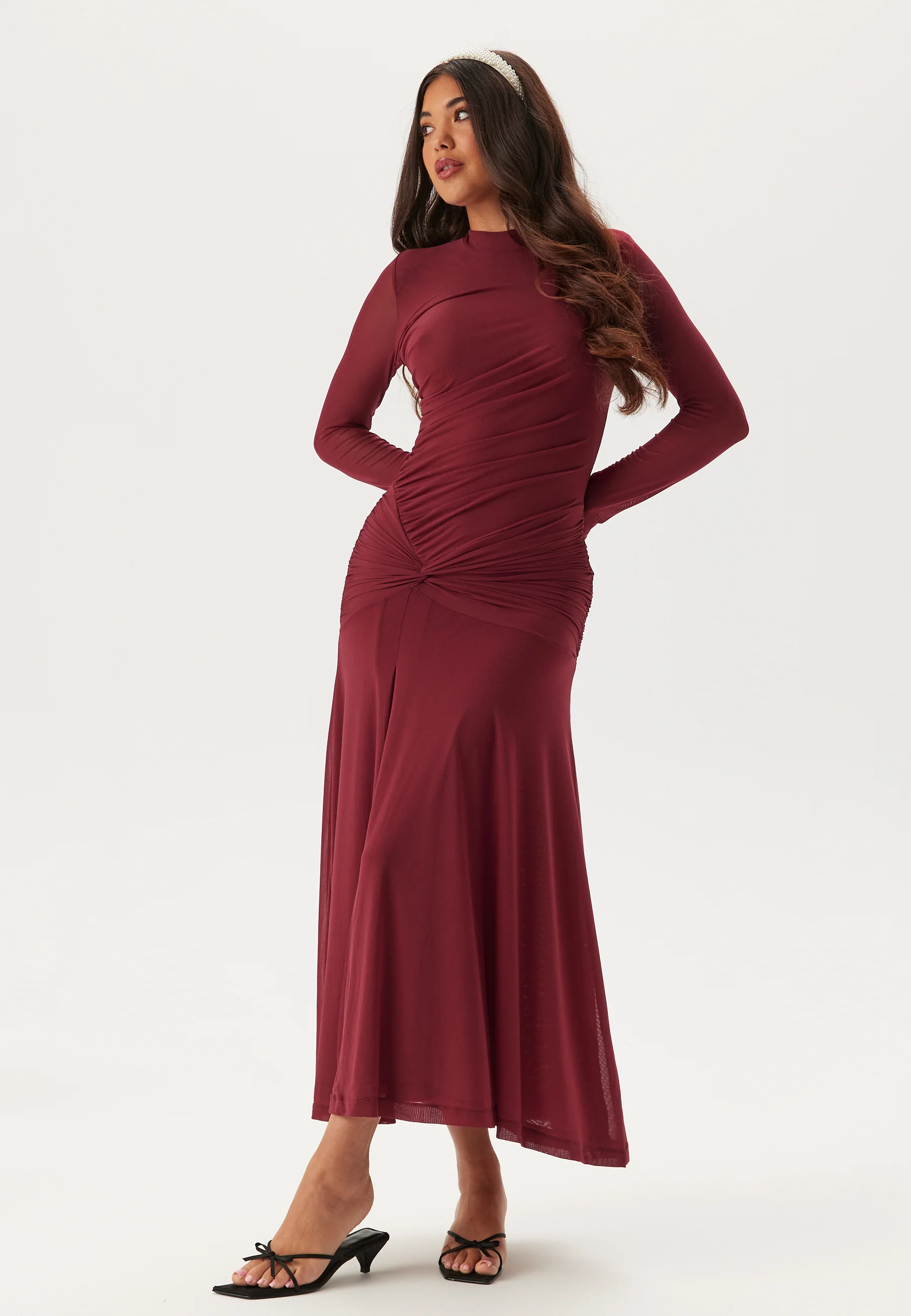 Liyana Ruched Mesh Dress