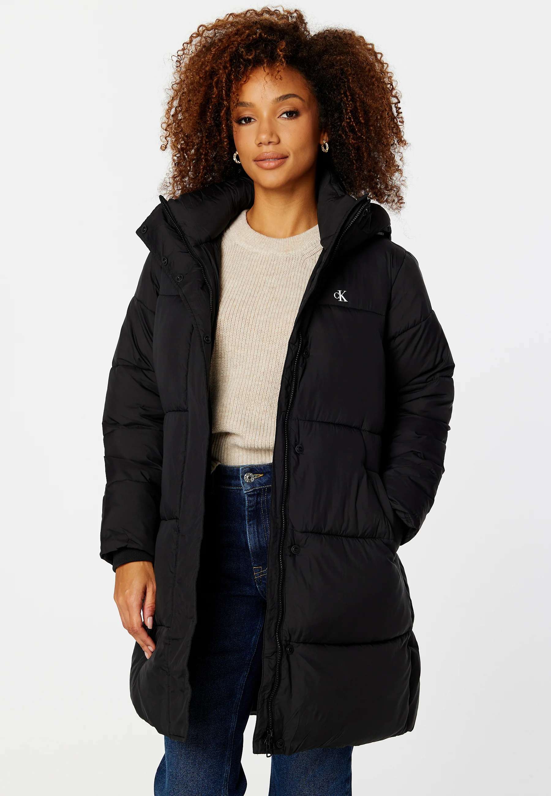 Logo Belt Waisted Long Puffer - Image 2