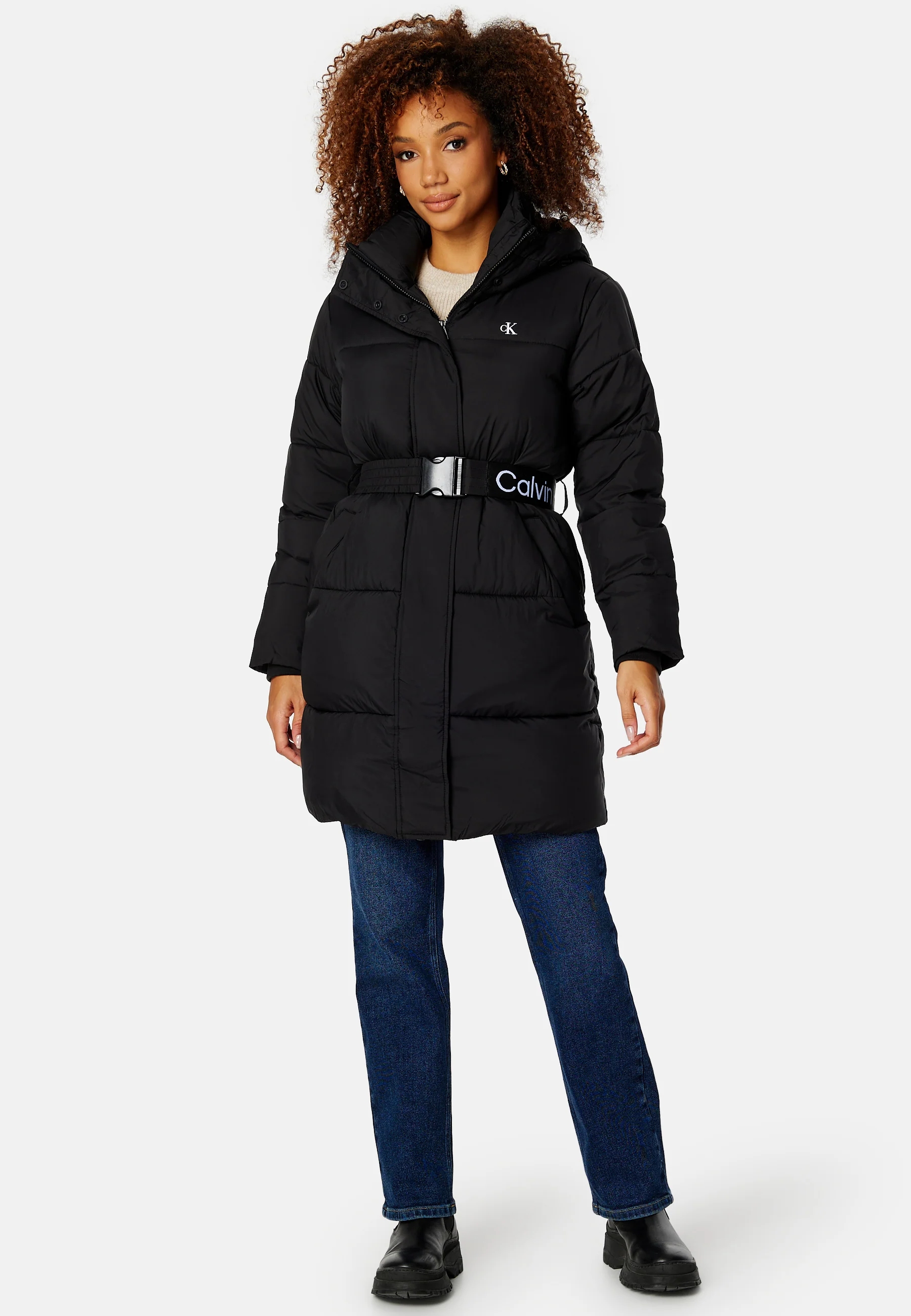 Logo Belt Waisted Long Puffer - Image 3