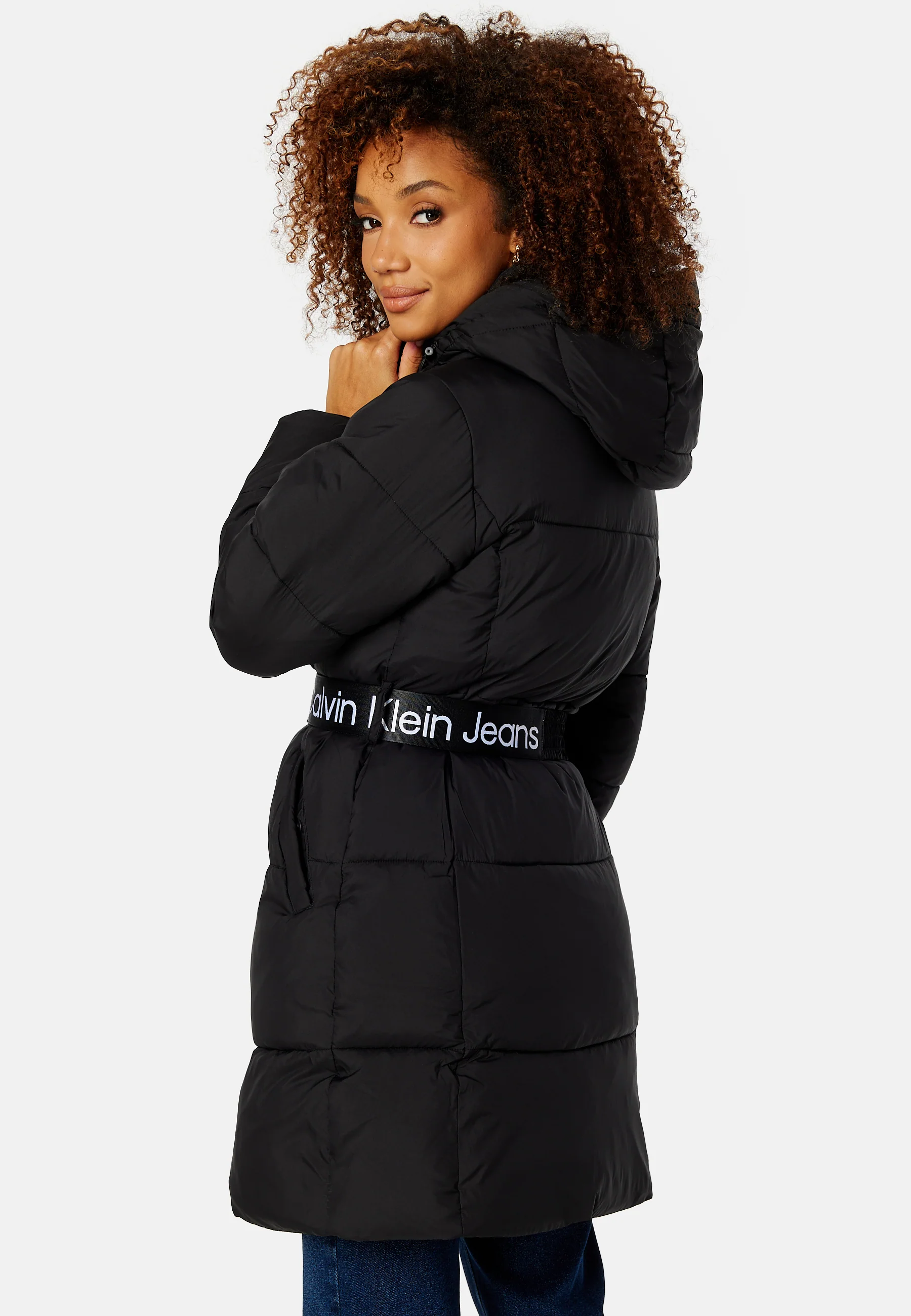 Logo Belt Waisted Long Puffer - Image 4