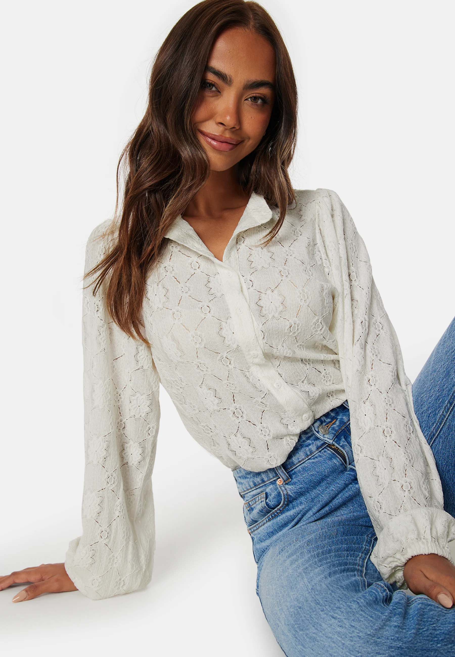 Long Sleeve Button Blouse - Image 2