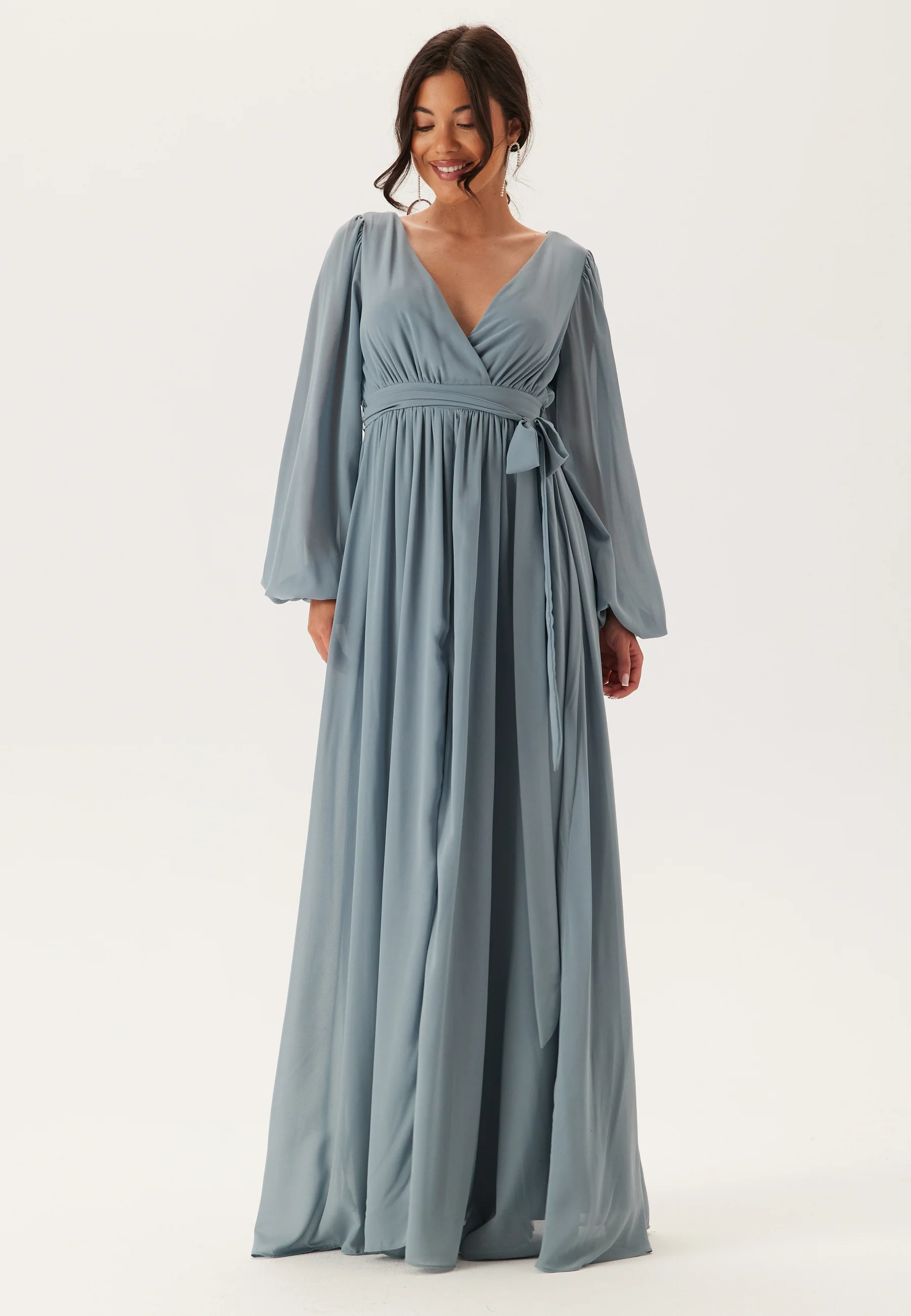 Long Sleeve Chiffon Dress - Image 2