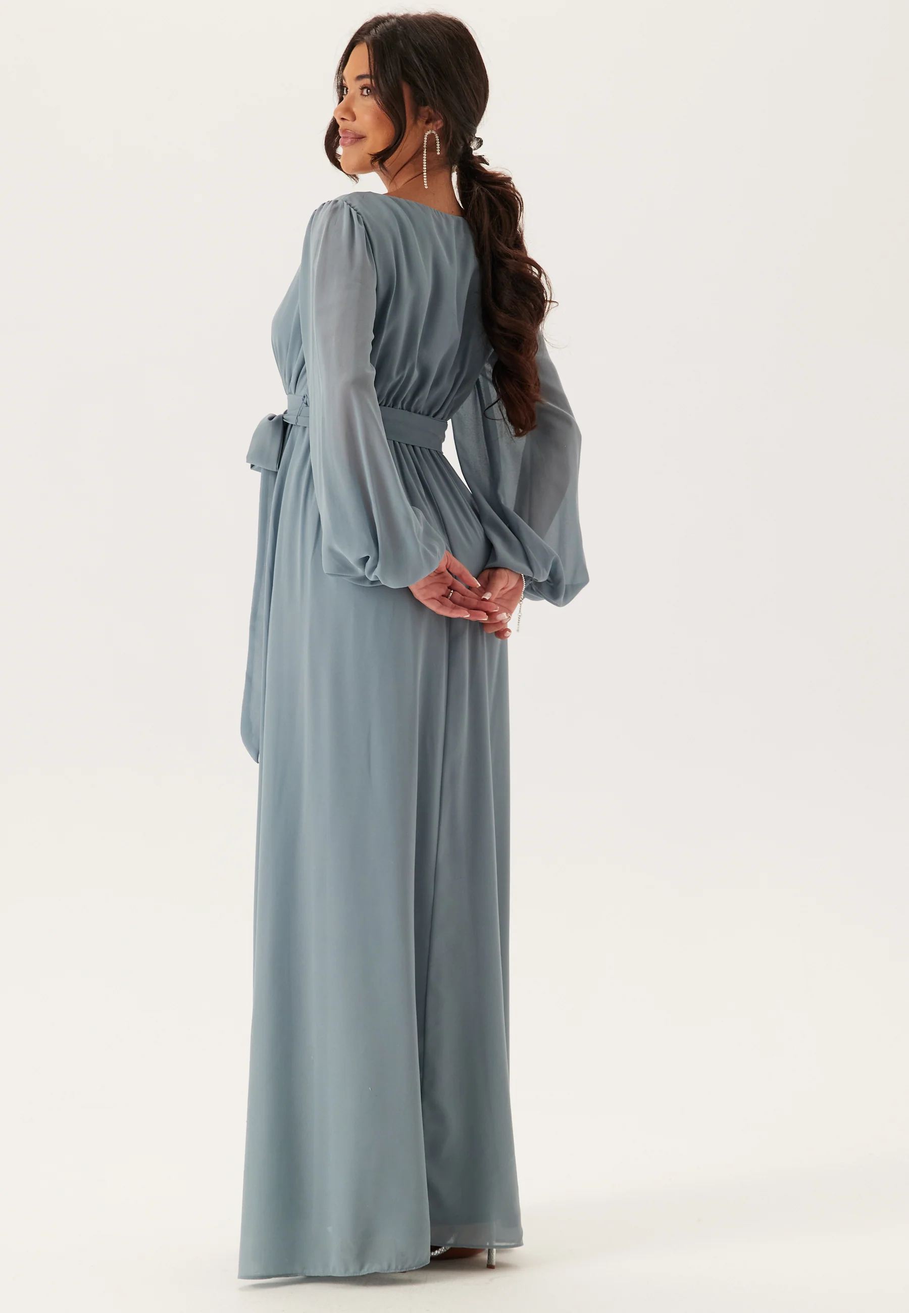 Long Sleeve Chiffon Dress - Image 3