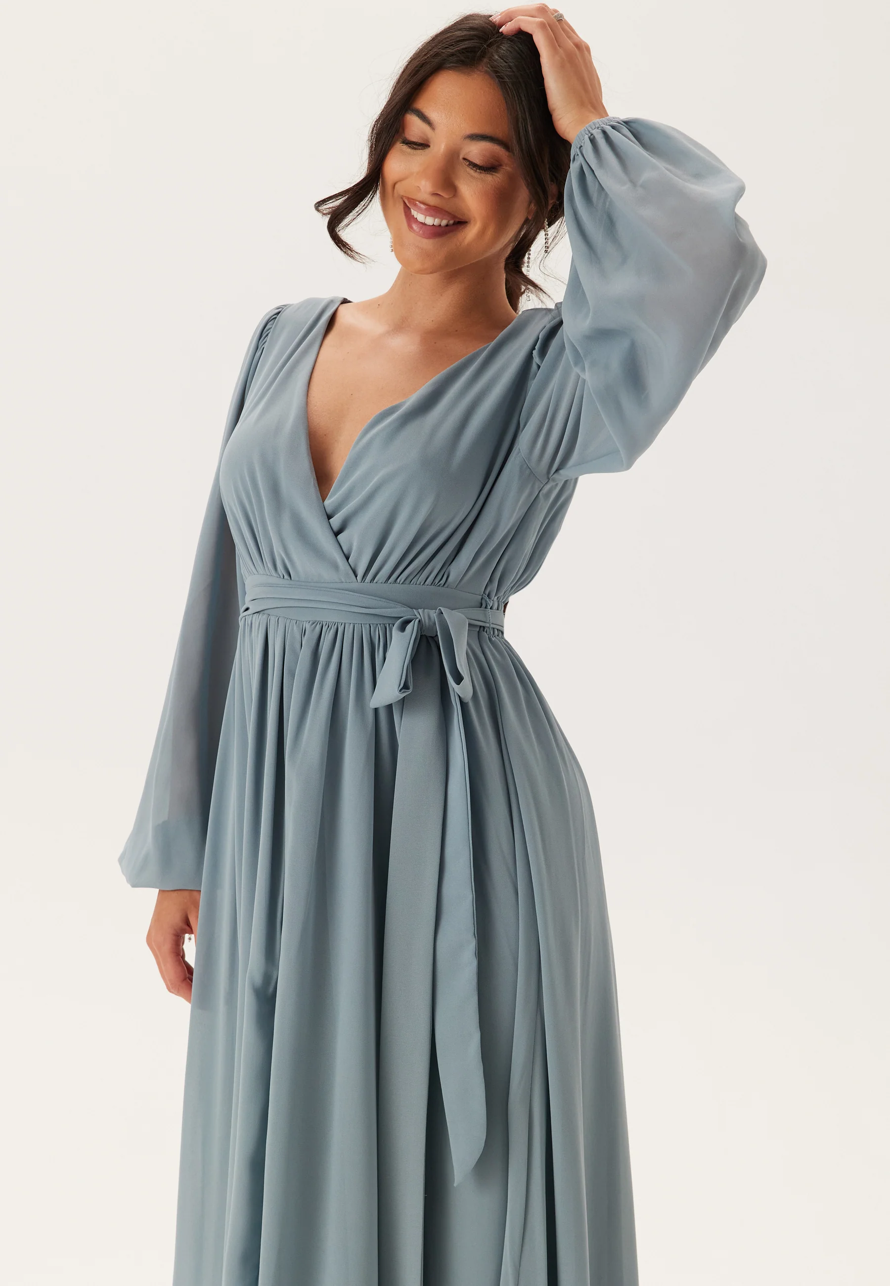 Long Sleeve Chiffon Dress - Image 4