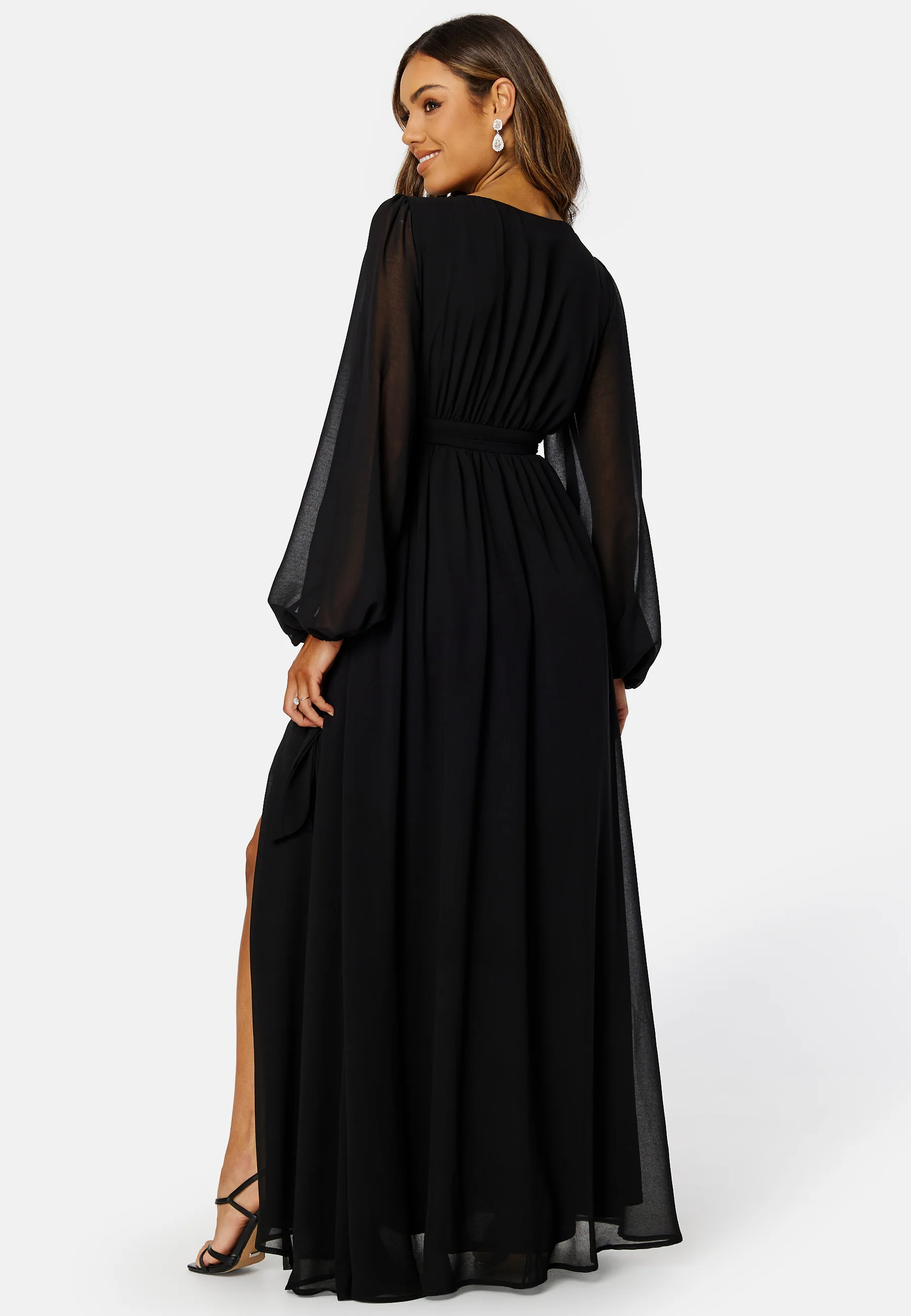 Long Sleeve Chiffon Dress - Image 3