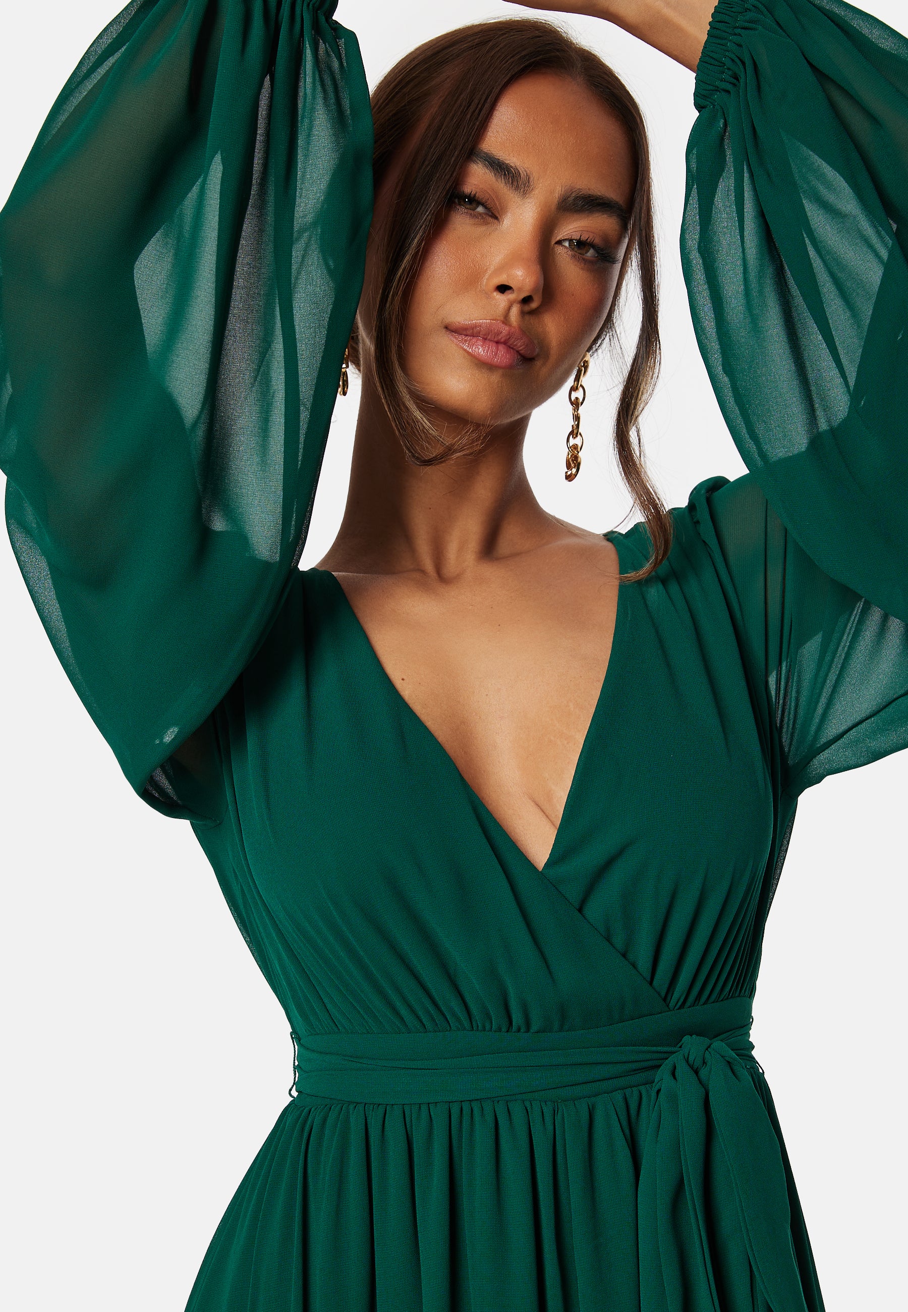 Long Sleeve Chiffon Dress - Image 3