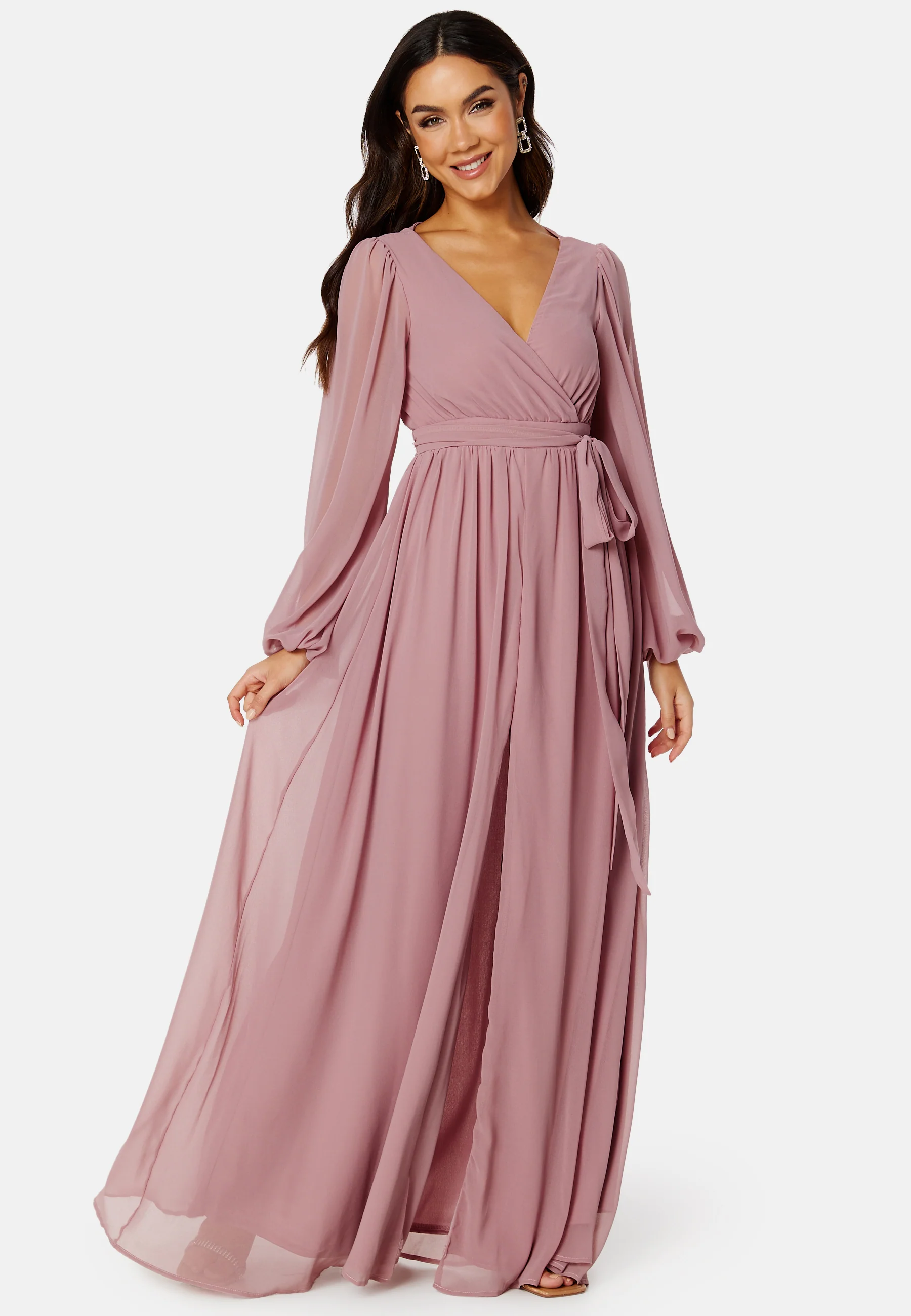Long Sleeve Chiffon Dress - Image 2