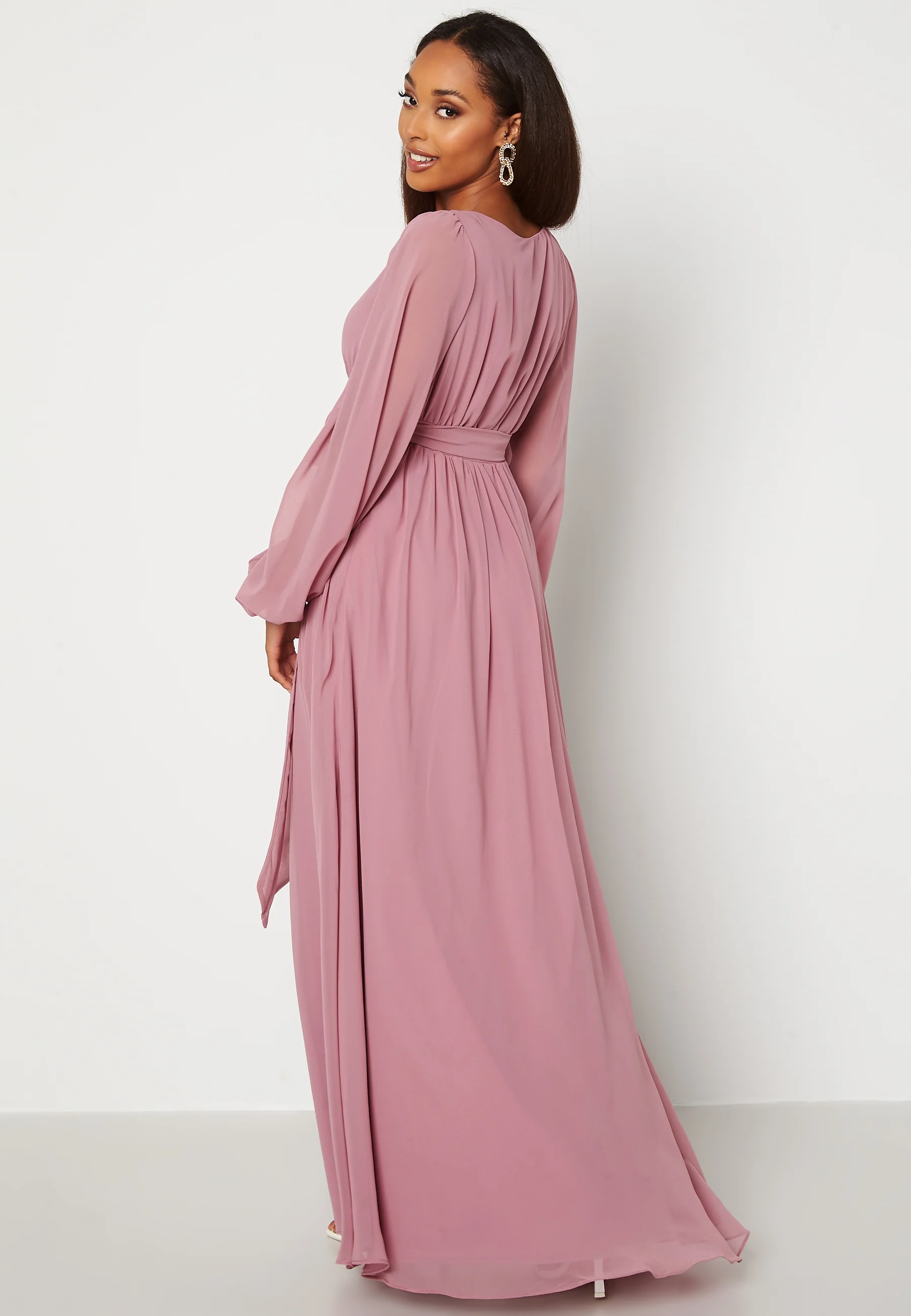 Long Sleeve Chiffon Dress - Image 3