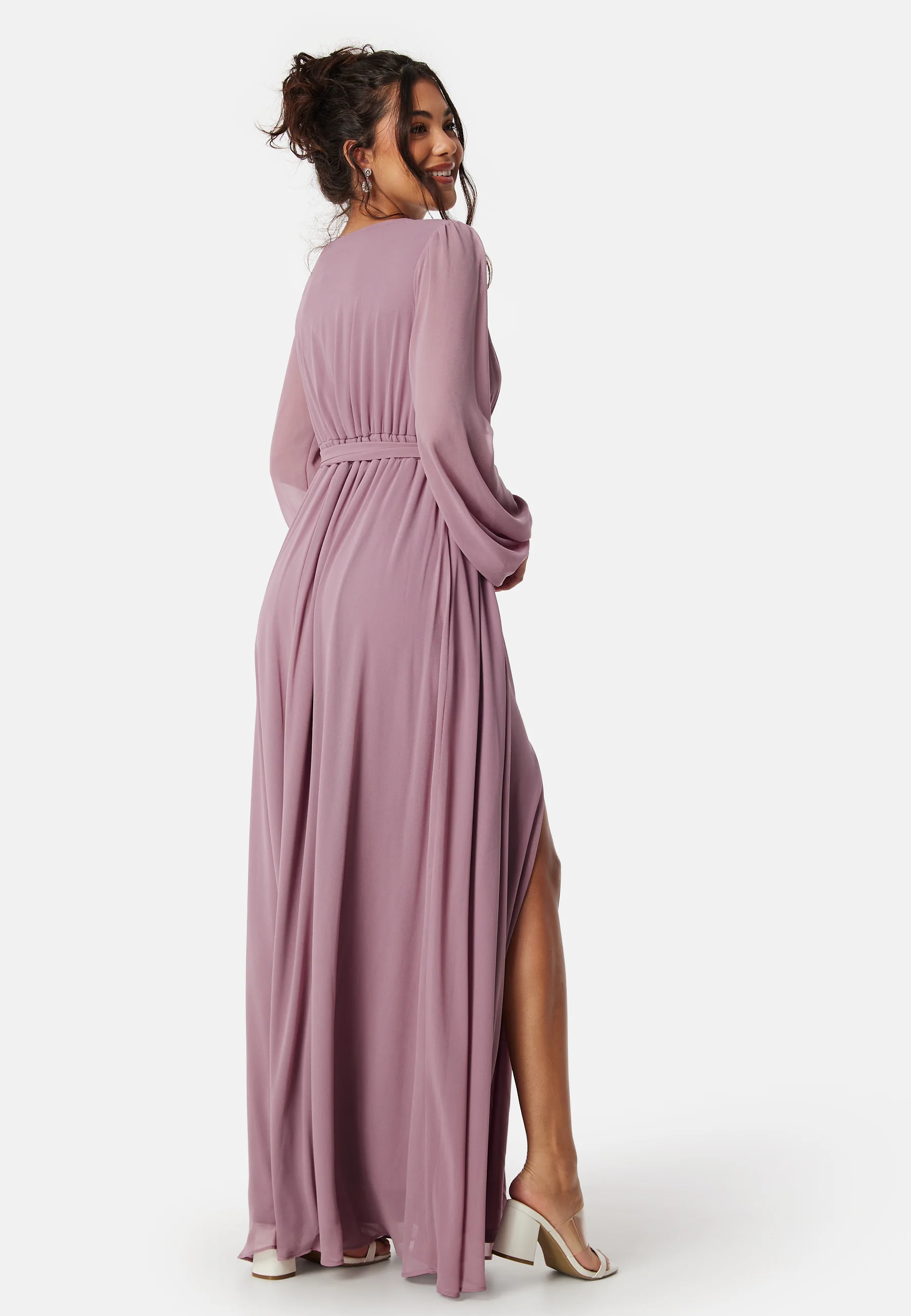 Long Sleeve Chiffon Dress - Image 2