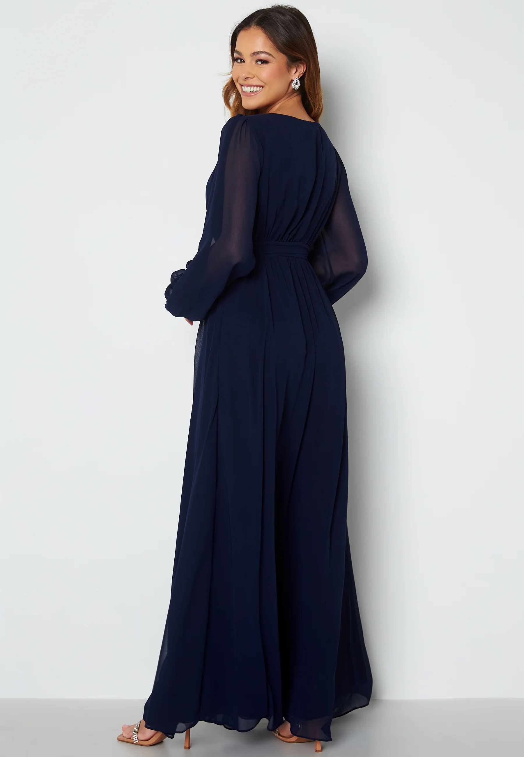 Long Sleeve Chiffon Dress - Image 2