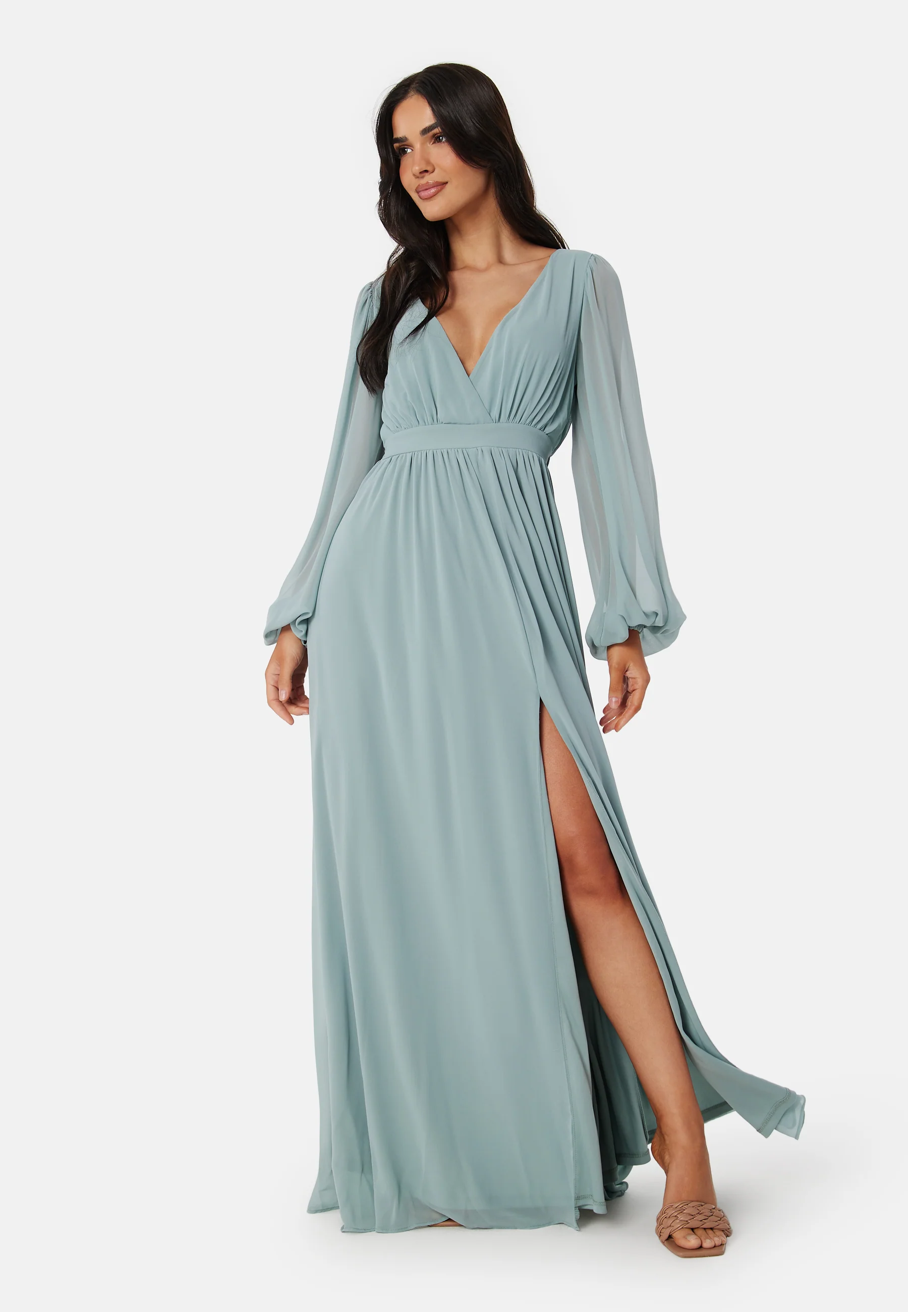 Long Sleeve Chiffon Dress - Image 3