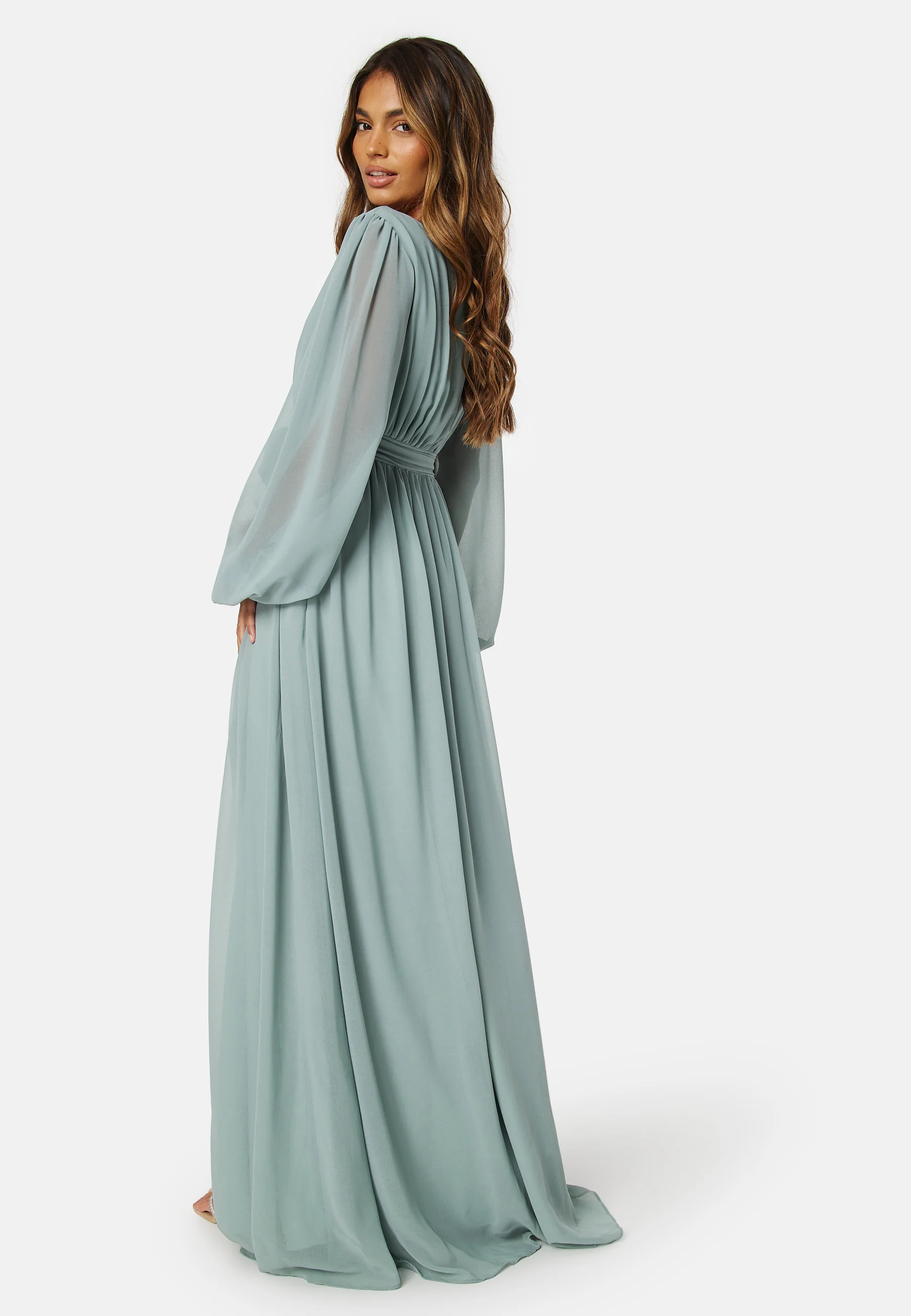 Long Sleeve Chiffon Dress - Image 2