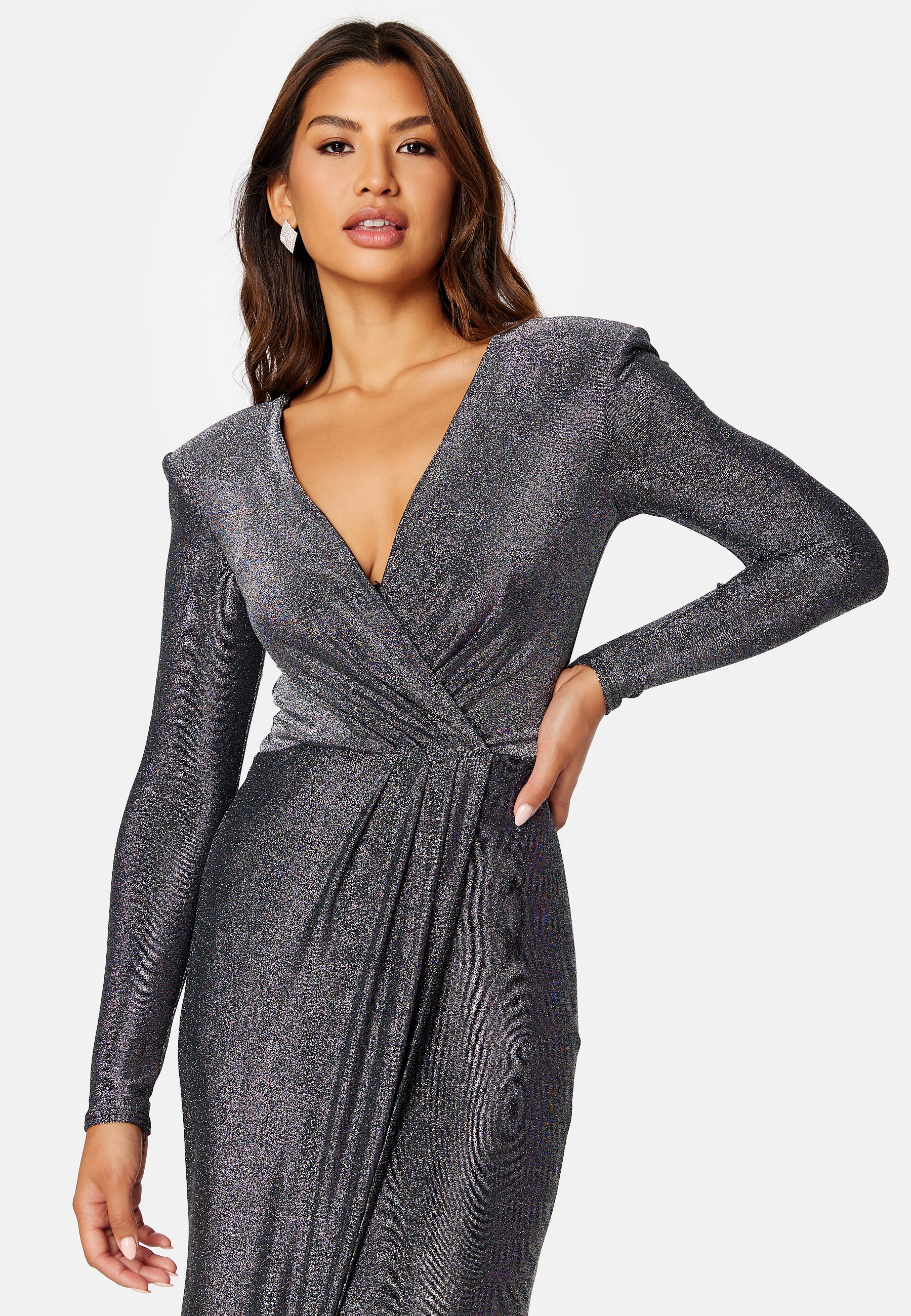 Long Sleeve Glitter Maxi Dress - Image 3