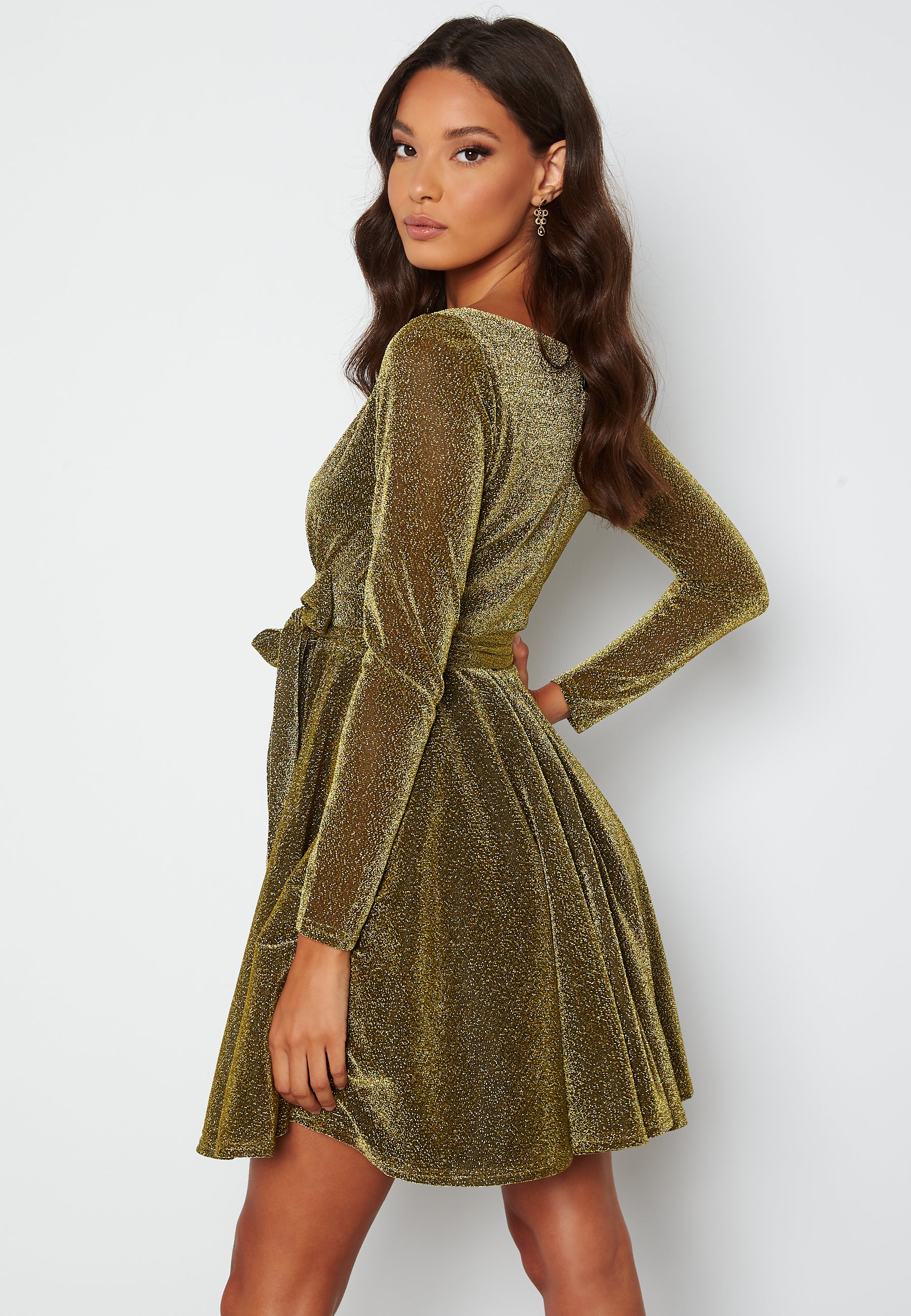 Long Sleeve Glitter Skater Dress - Image 3