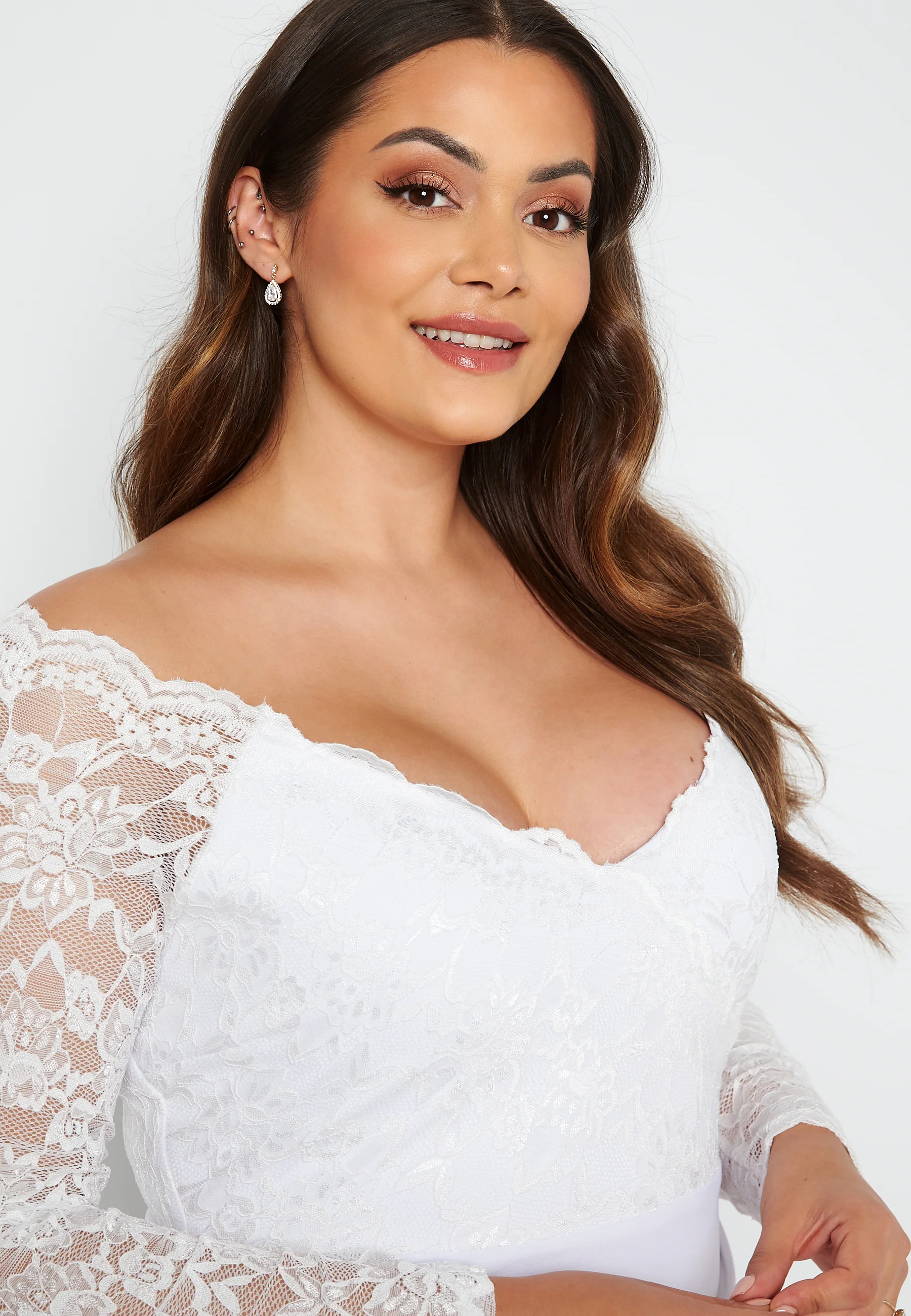 Long Sleeve Lace Trim Maxi Dress - Image 4