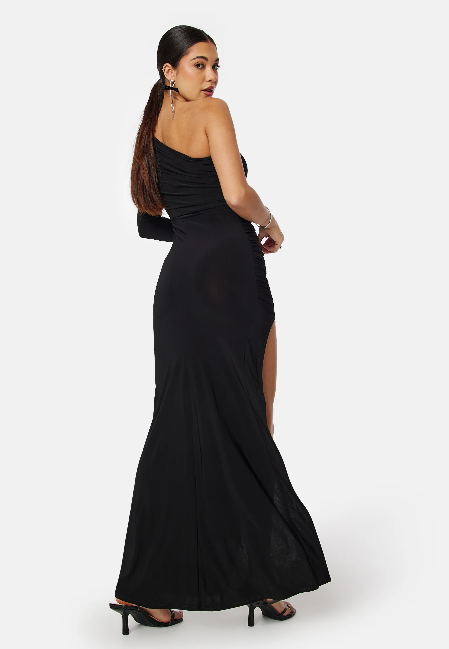 Long Sleeve One Shoulder Maxi Dress - Image 3