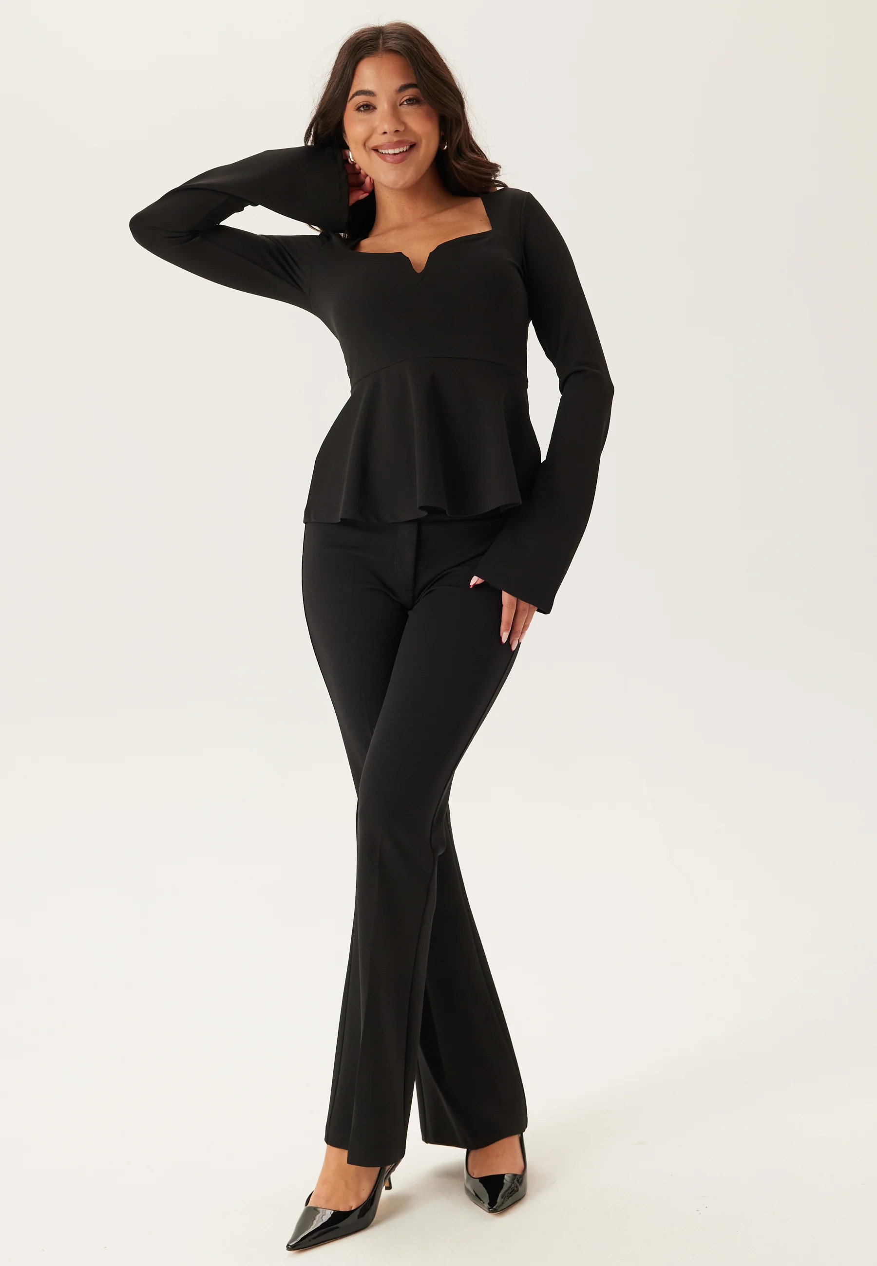 Long Sleeve Peplum Top - Image 3