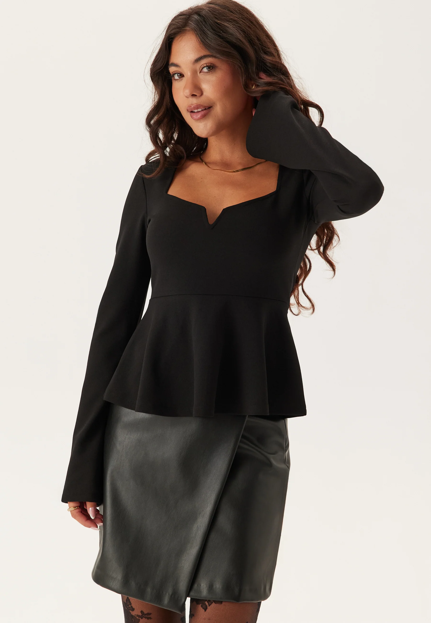 Long Sleeve Peplum Top - Image 5