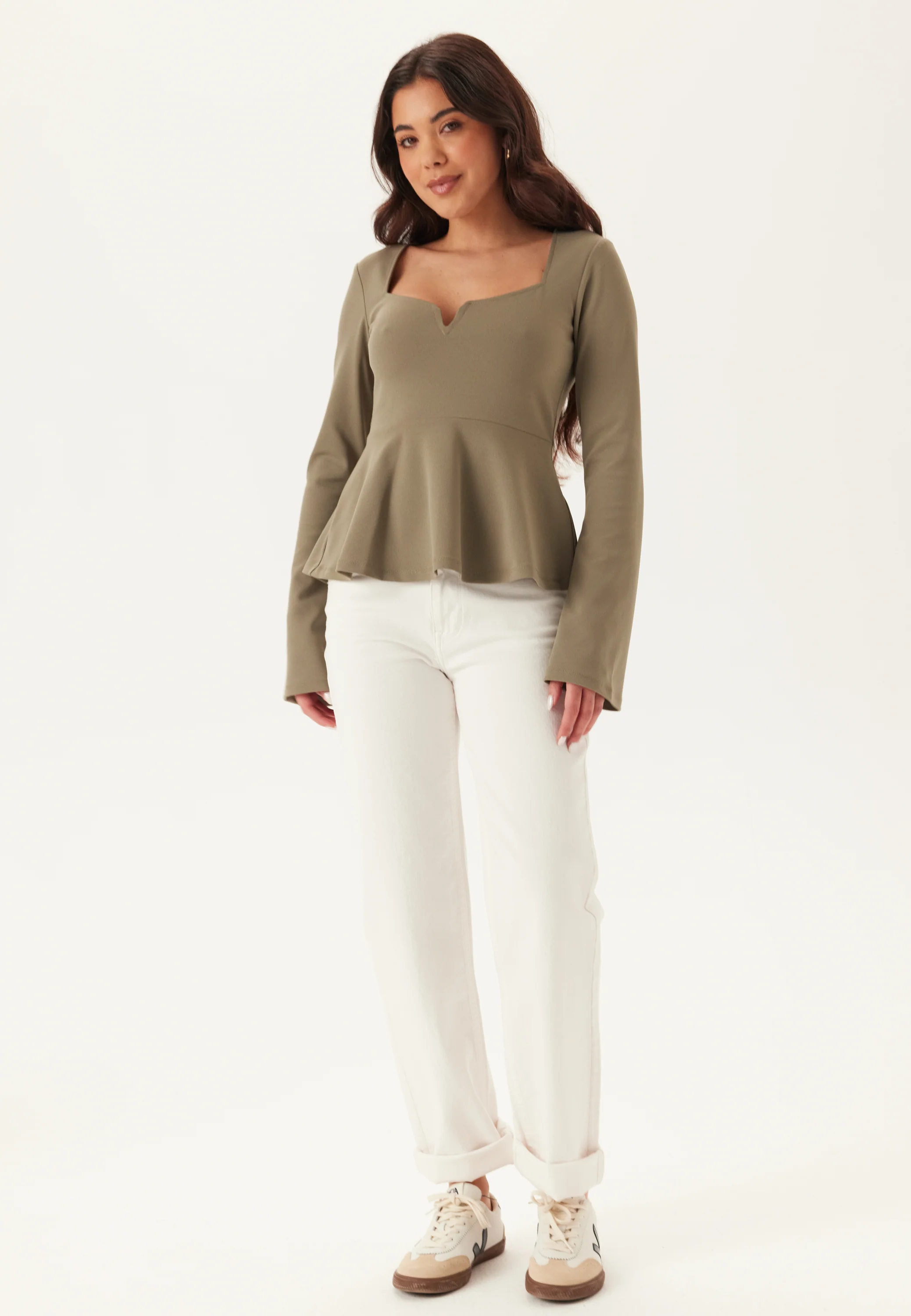 Long Sleeve Peplum Top - Image 3